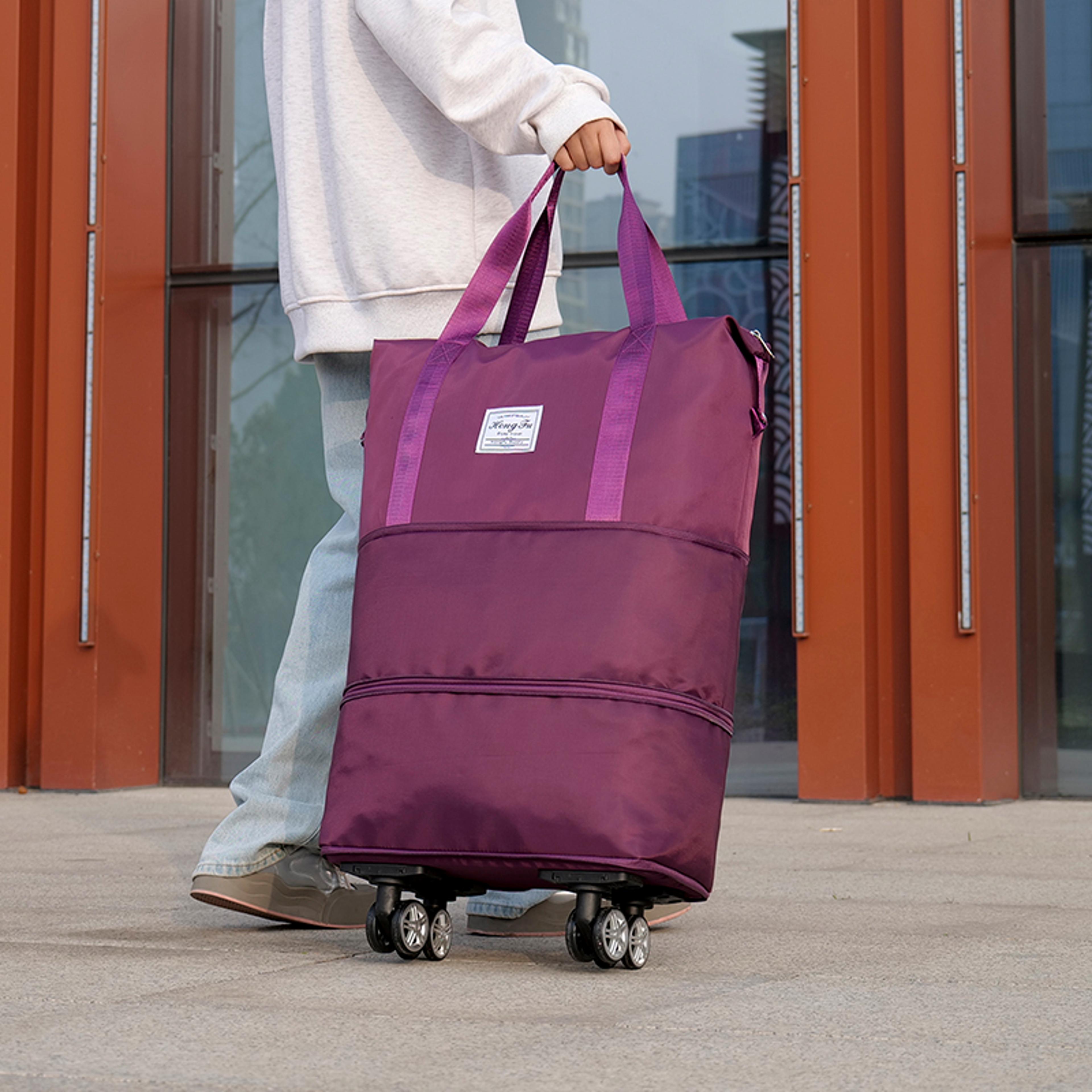 Title 2 Business Trip Portable Boarding Duffel Bag Expandable Adjustable Universal Wheel Travel Bag 4