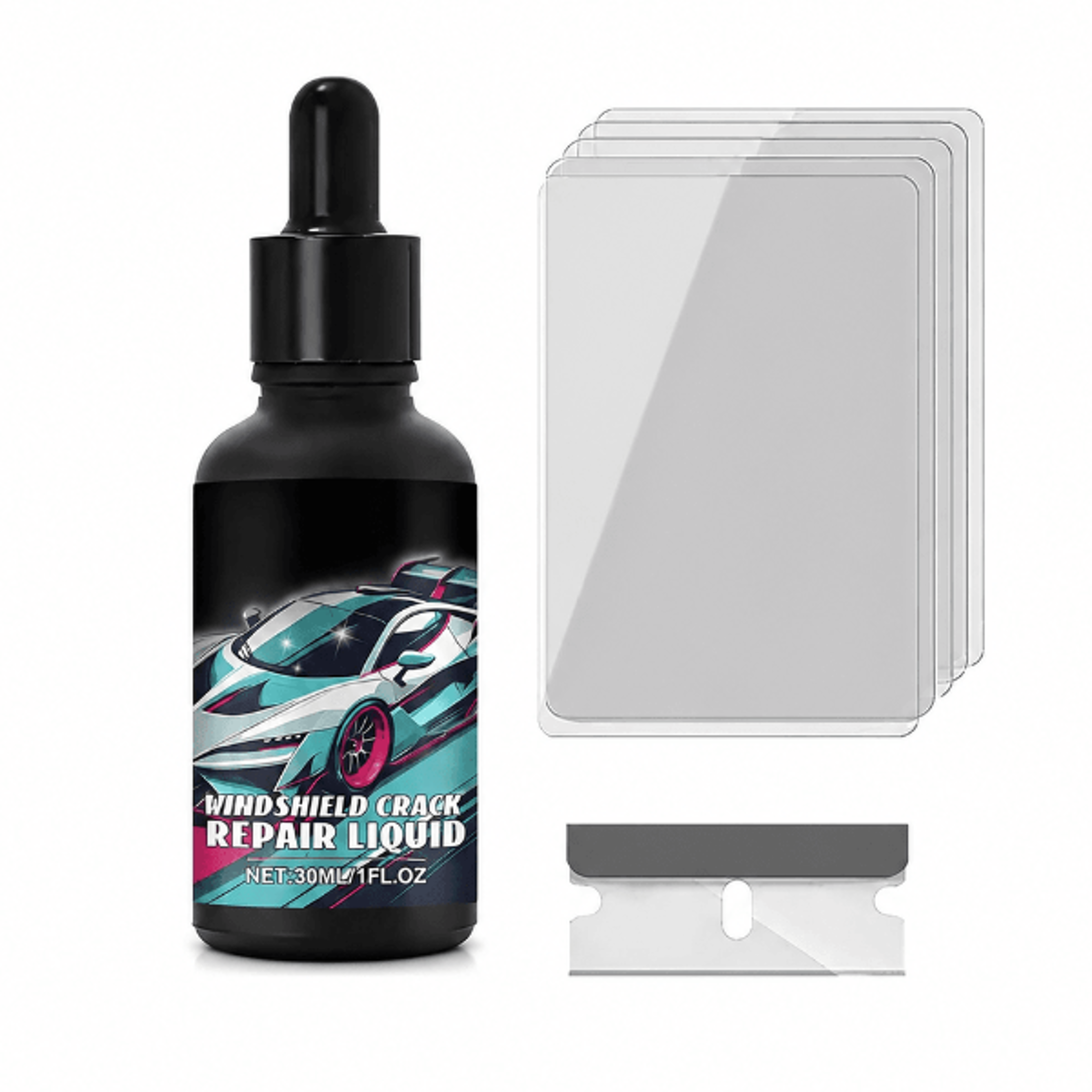 magic diy car glass repair kit nano resin windshield crack & scratch restore