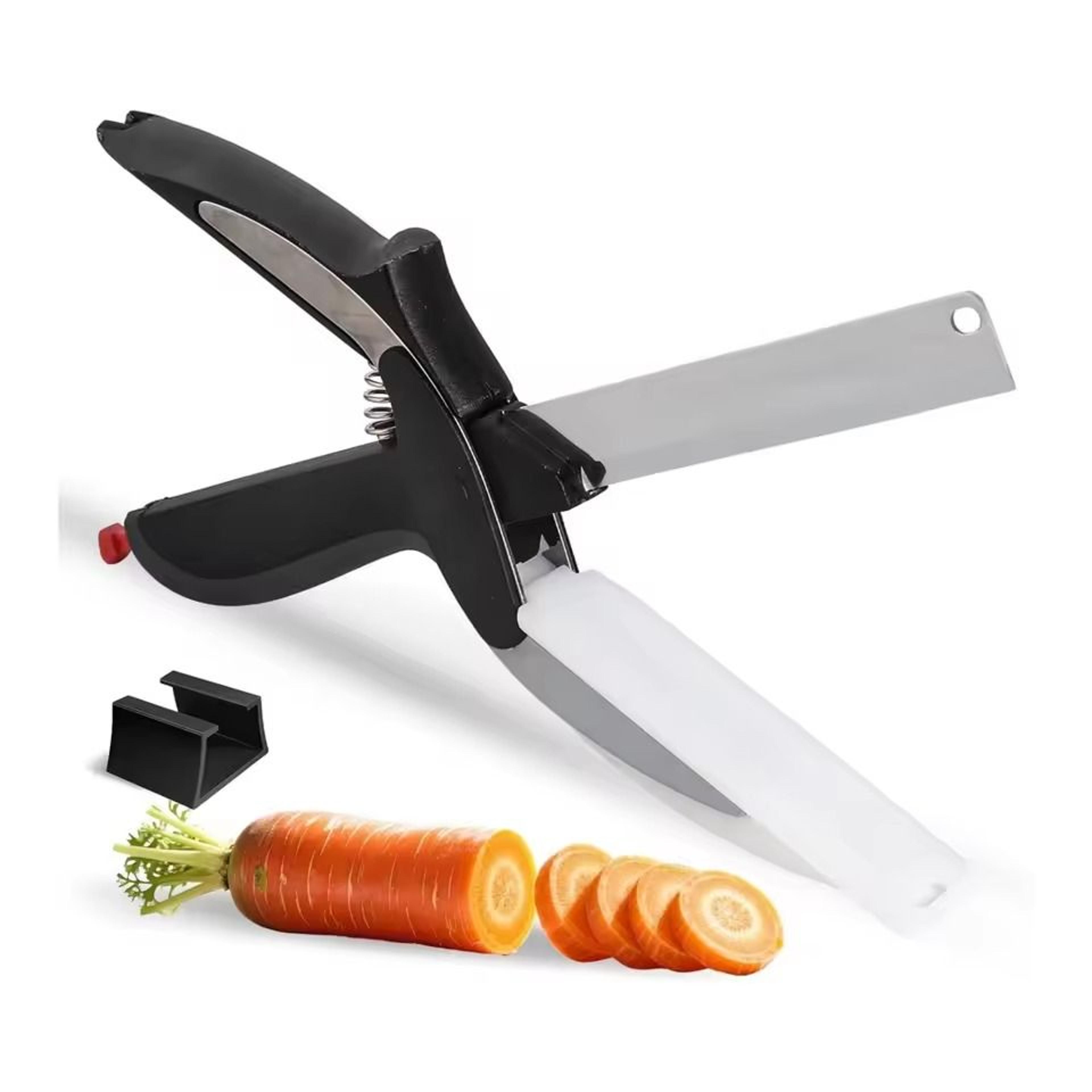 kitchen scissors with cutting board stainless steel vegetable cutter & food chopper