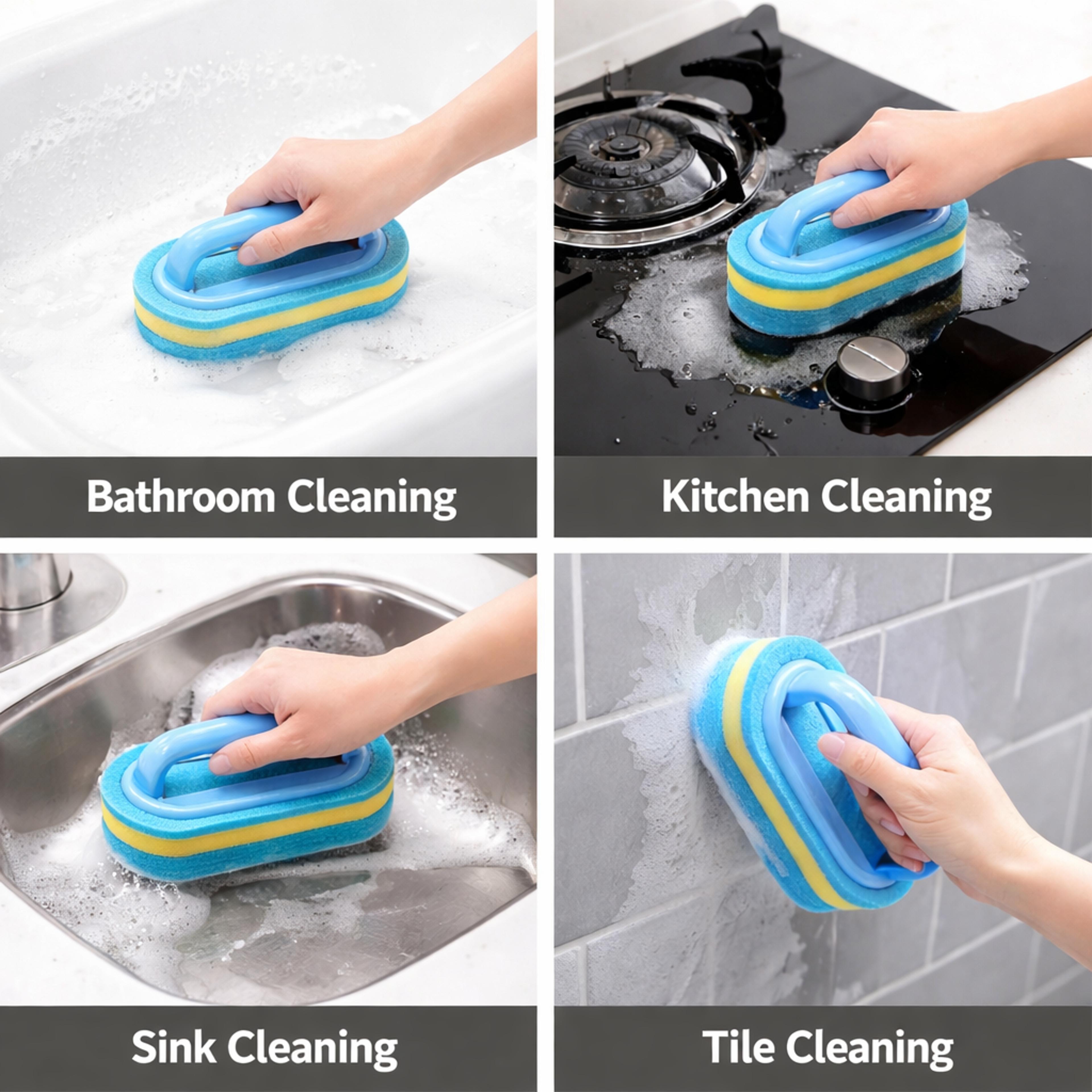 Spark Clean Dish Scrub Brush With Thick Scrubbing Sponge Handle 3