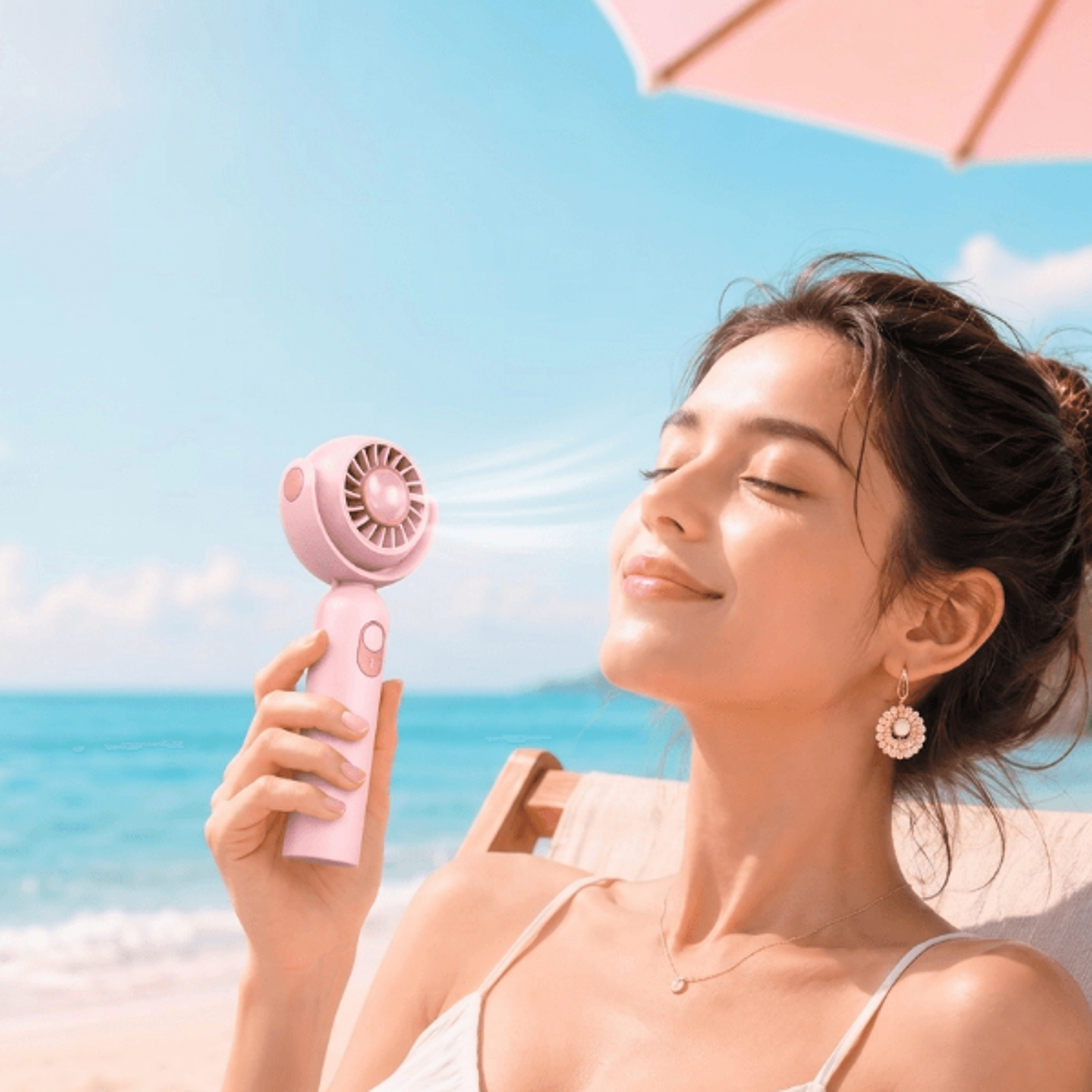 portable handheld turbo fan usb rechargeable foldable personal cooling fan