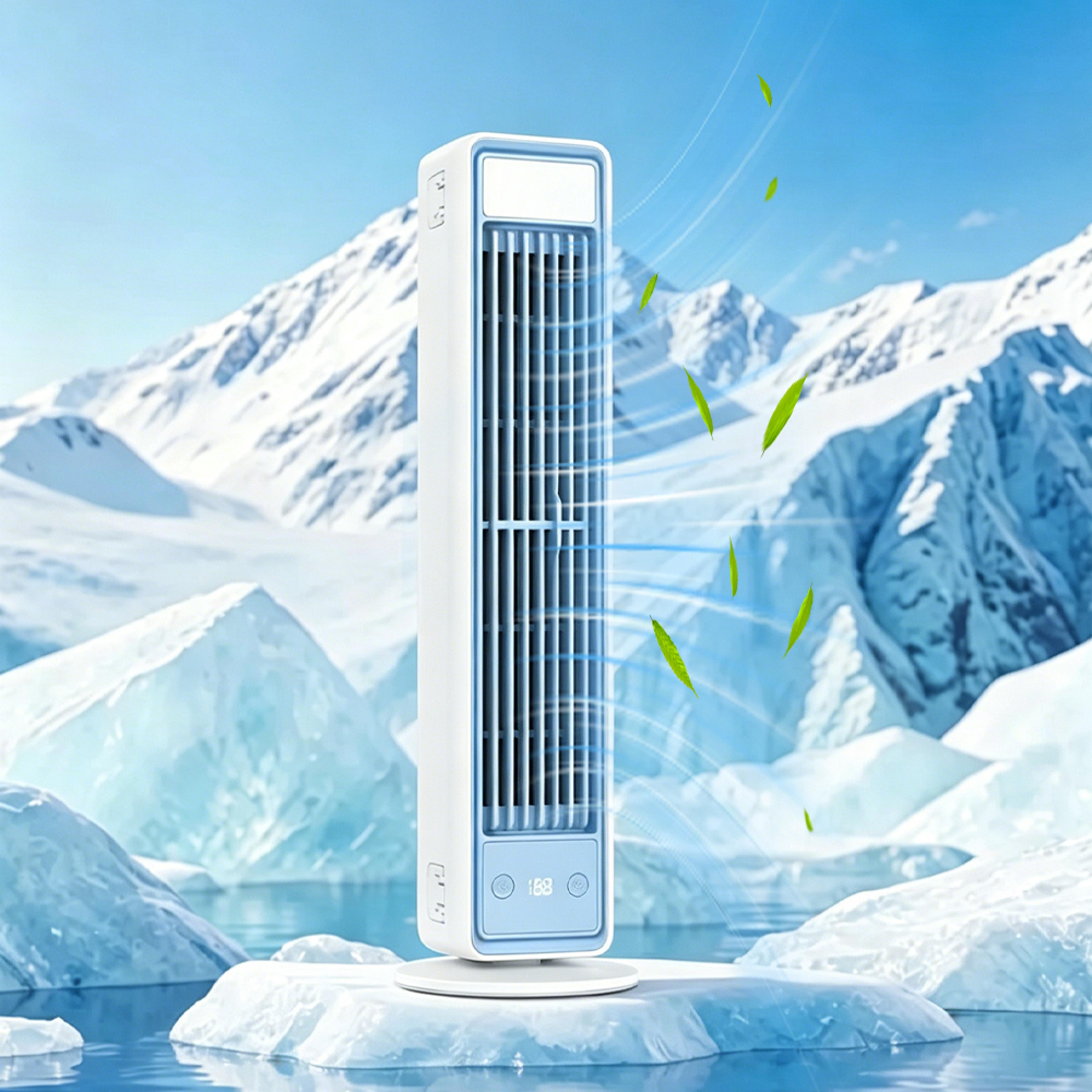 rechargeable tower fan with remote quiet bladeless desk fan usb portable air cooler