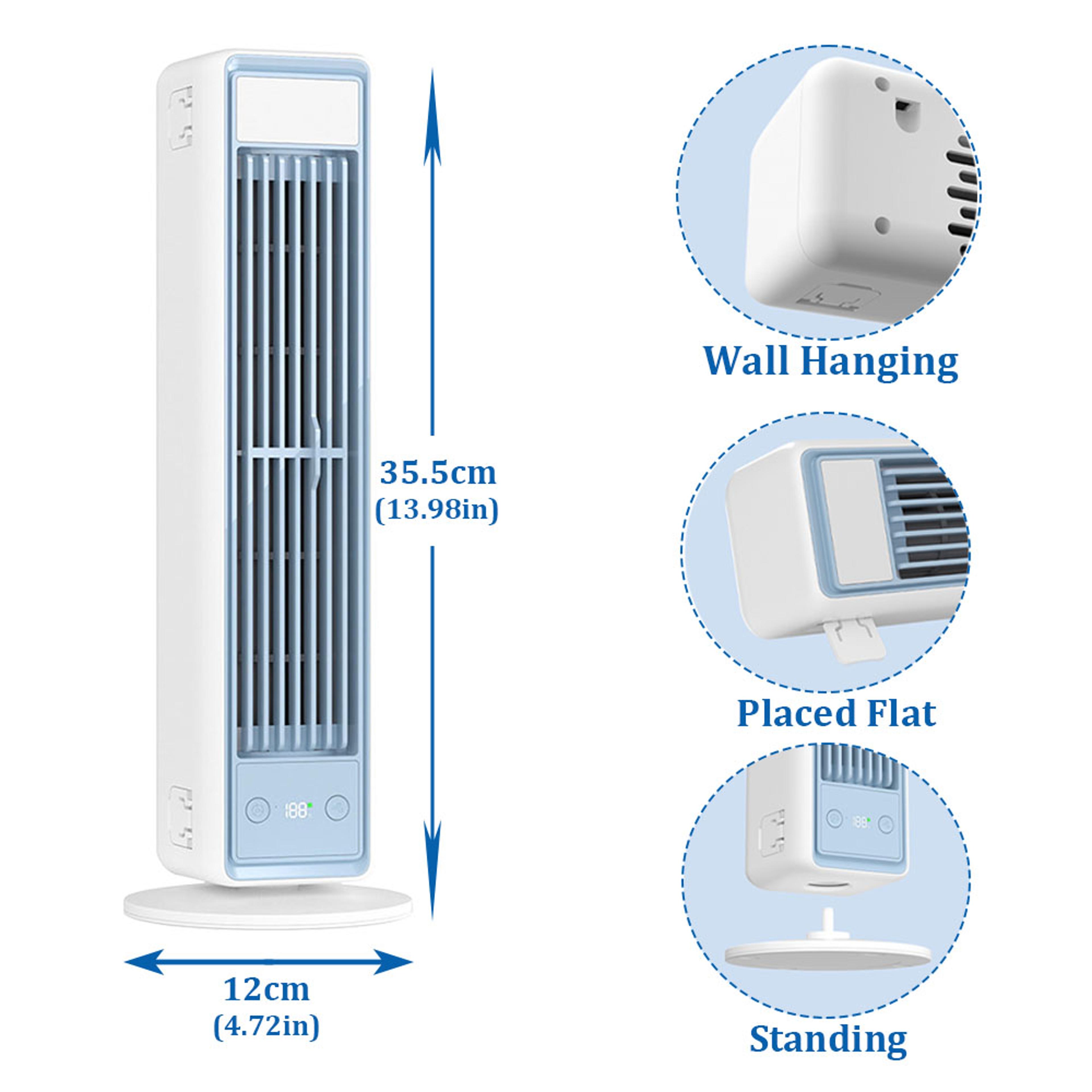 Rechargeable Tower Fan With Remote Quiet Bladeless Desk Fan USB Portable Air Cooler 1