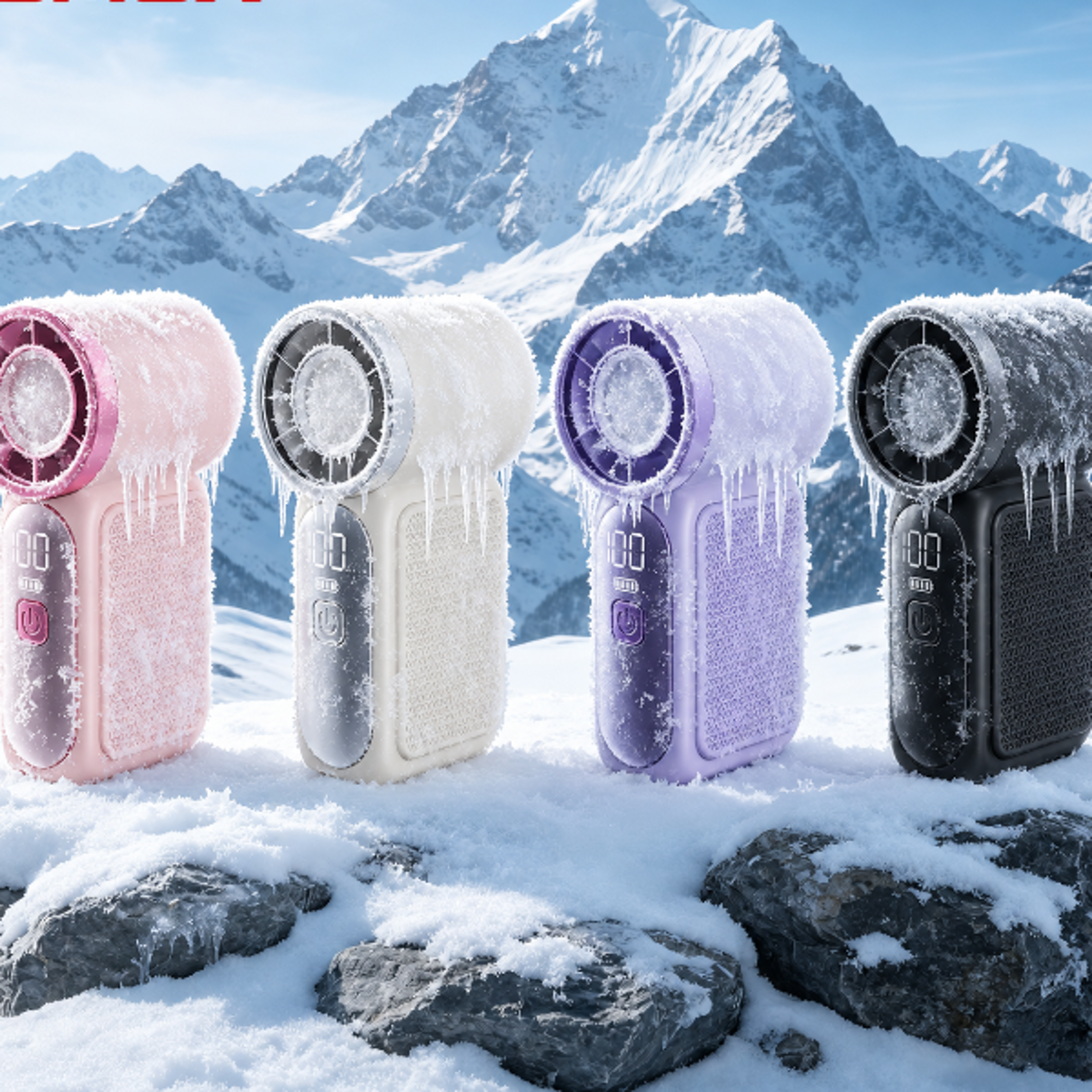 portable hand fan with led display rechargeable mini turbo fan for travel camping and desk use