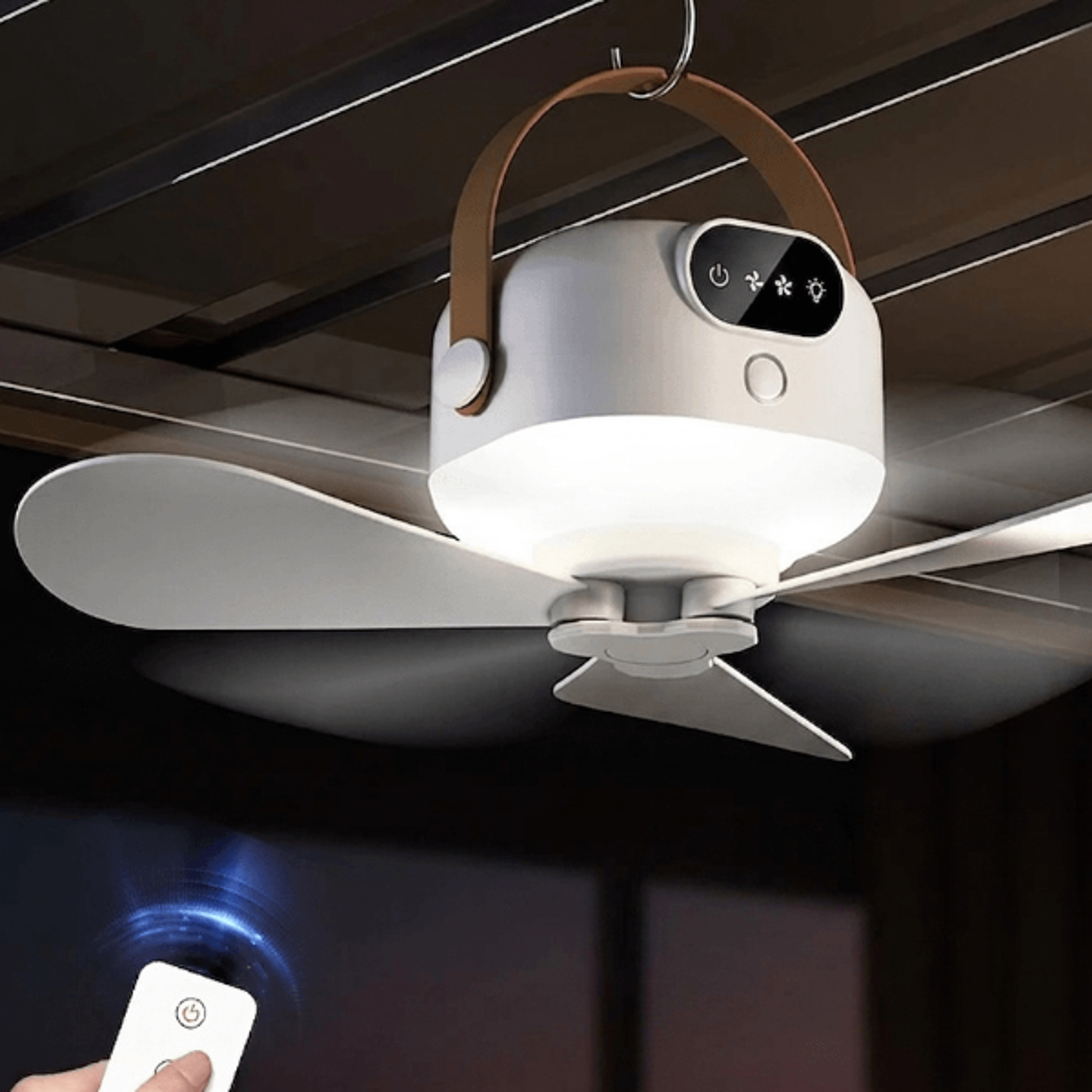 portable camping fan with light rechargeable tent ceiling fan with remote control