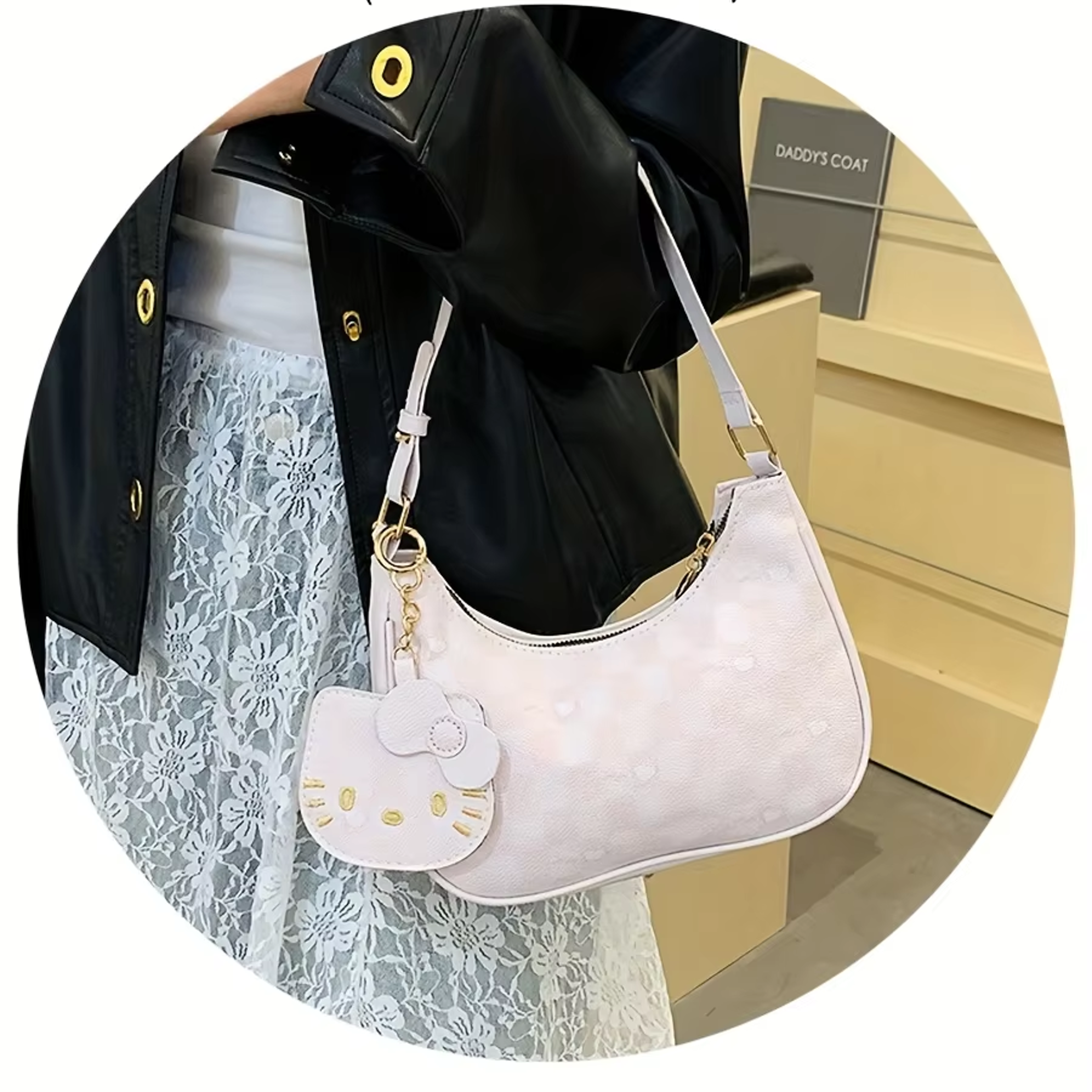 Hello Kitty Purse Cute Sanrio Shoulder Bag Kawaii Pink Handbag For Girls  Women 2