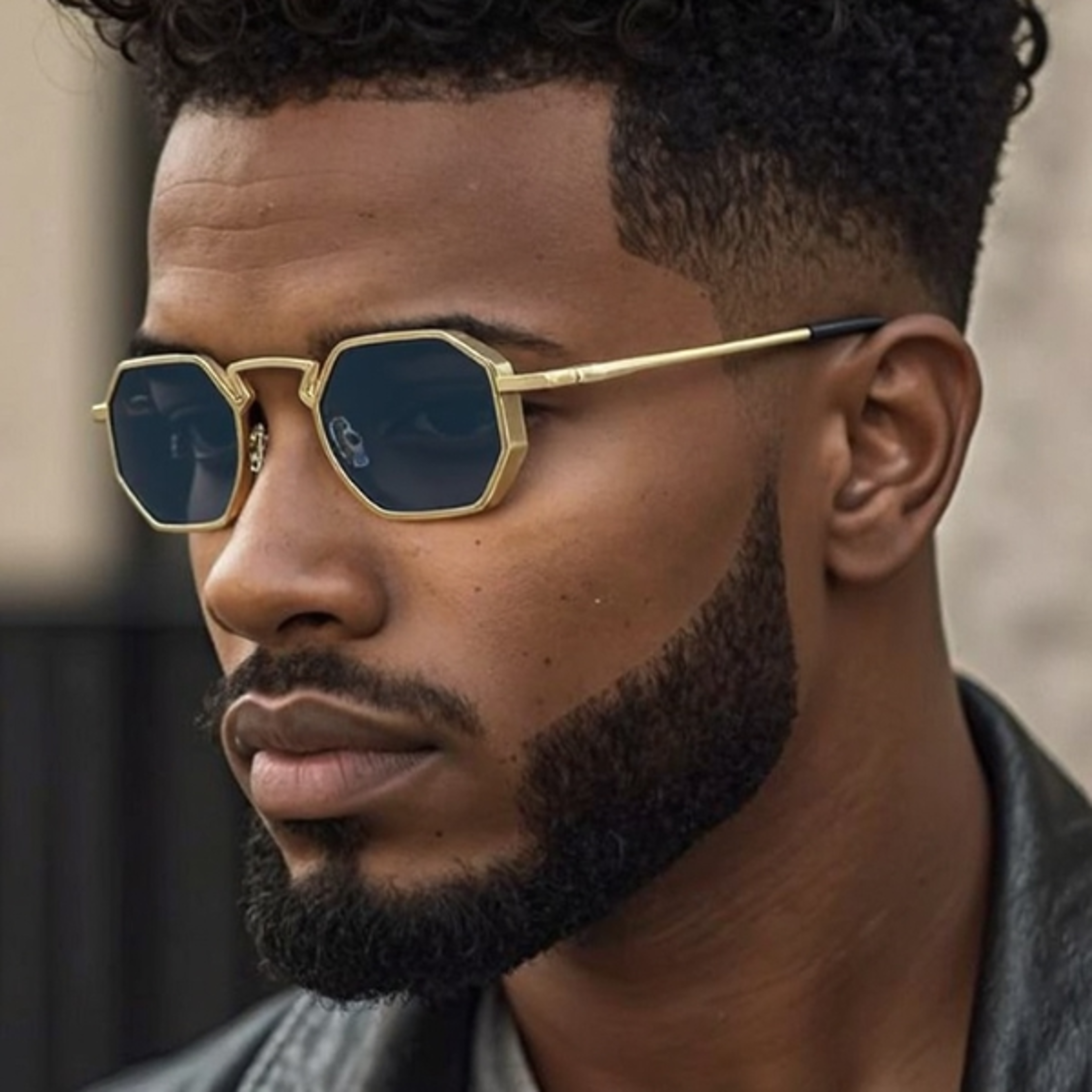 steampunk hexagon sunglasses vintage polygon metal shades
