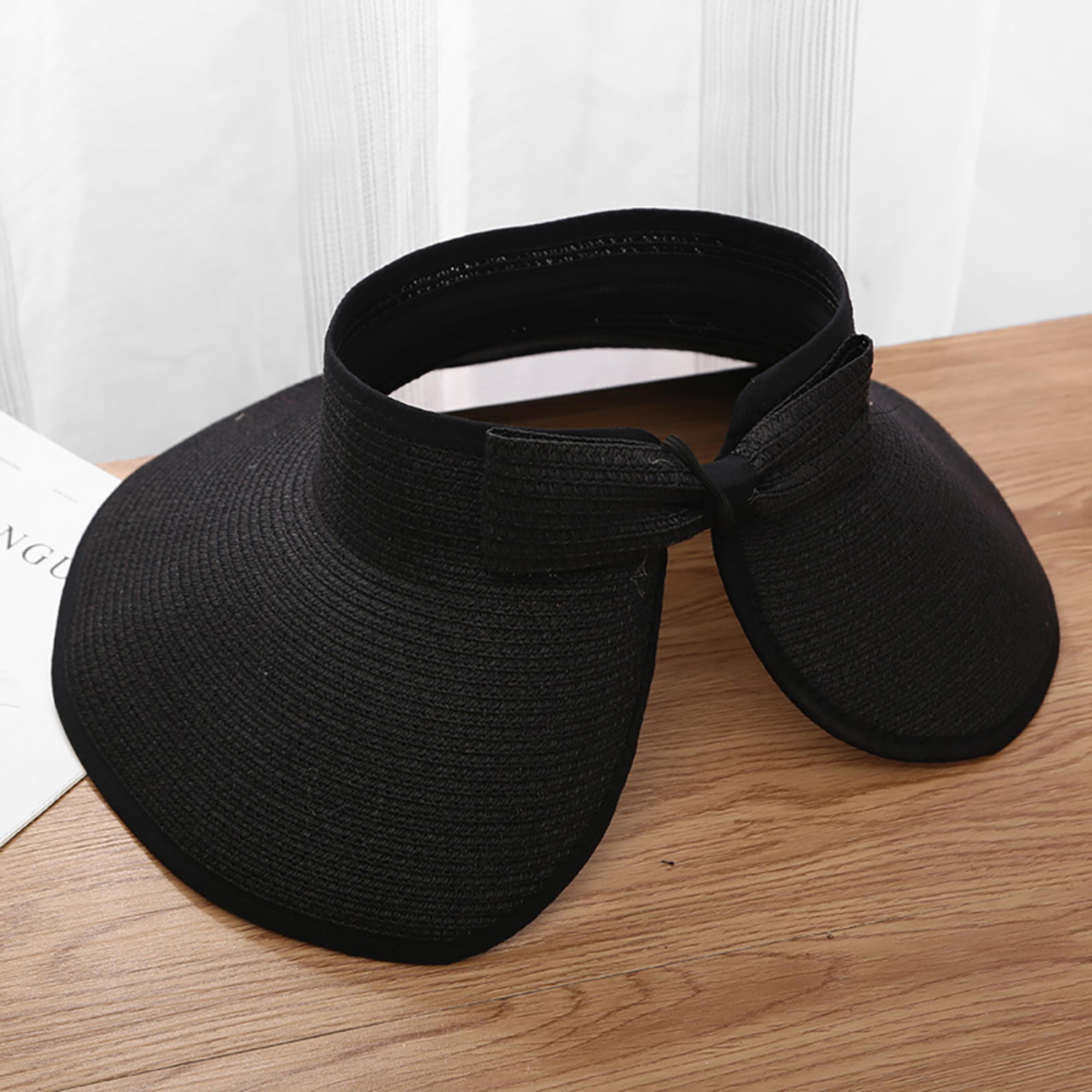 Womens Sun Hat Wide Brim Beach Visor Packable Foldable Ponytail Travel Hat 7
