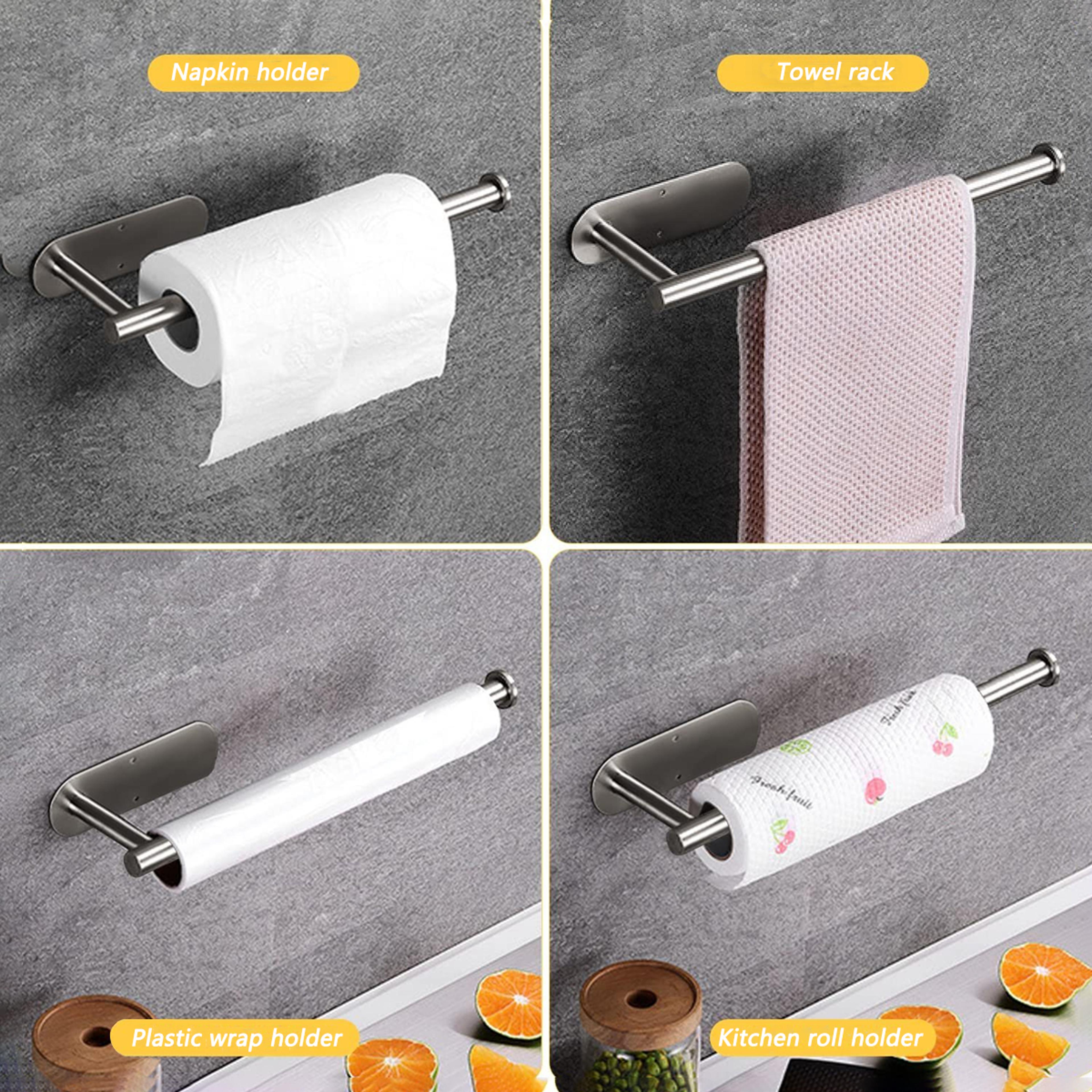 Space Saving Under Cabinet Paper Towel Holder With Adhesive Mount 1