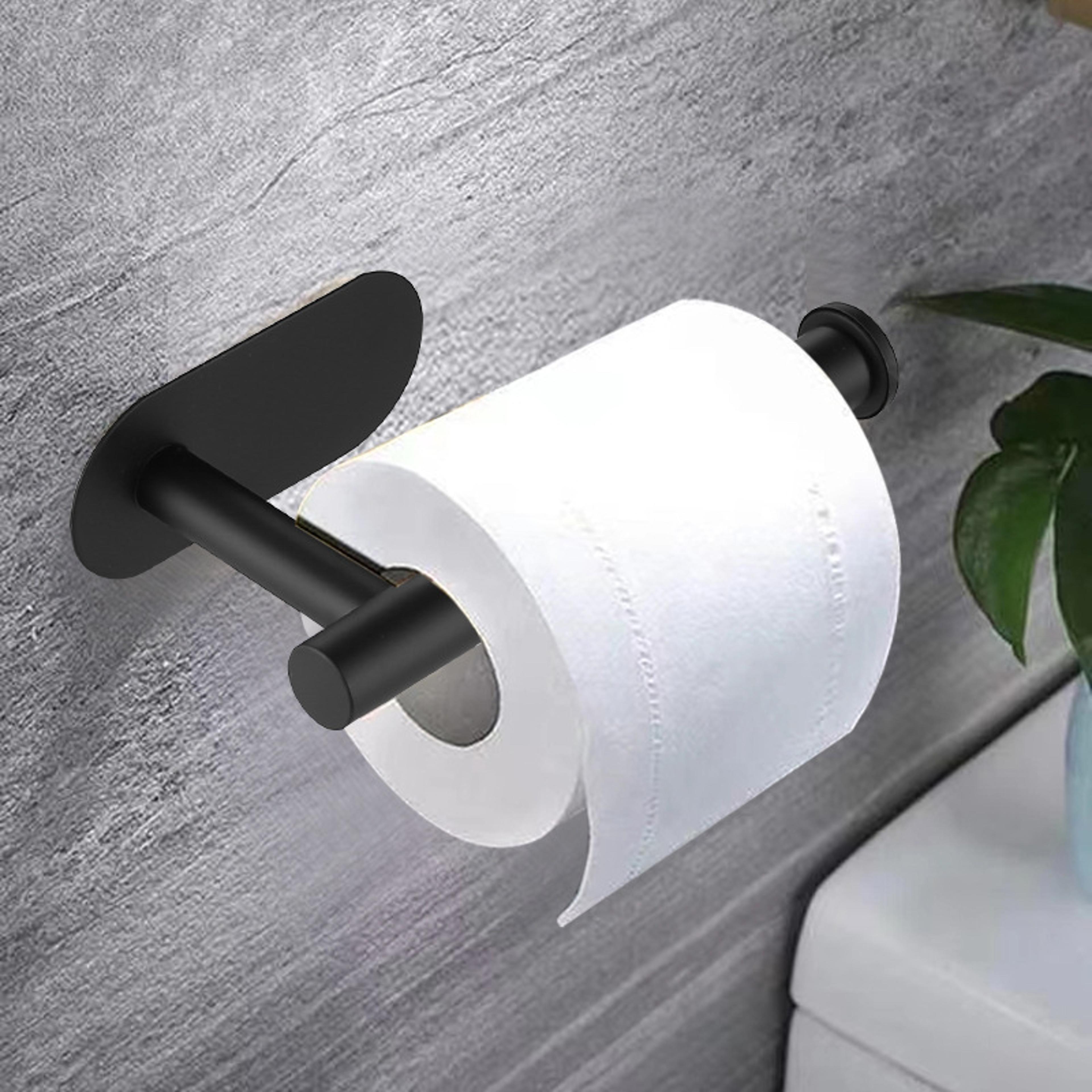 Stainless Steel Adhesive Toilet Paper Holder No Drill Waterproof Bathroom Tissue Stand 1