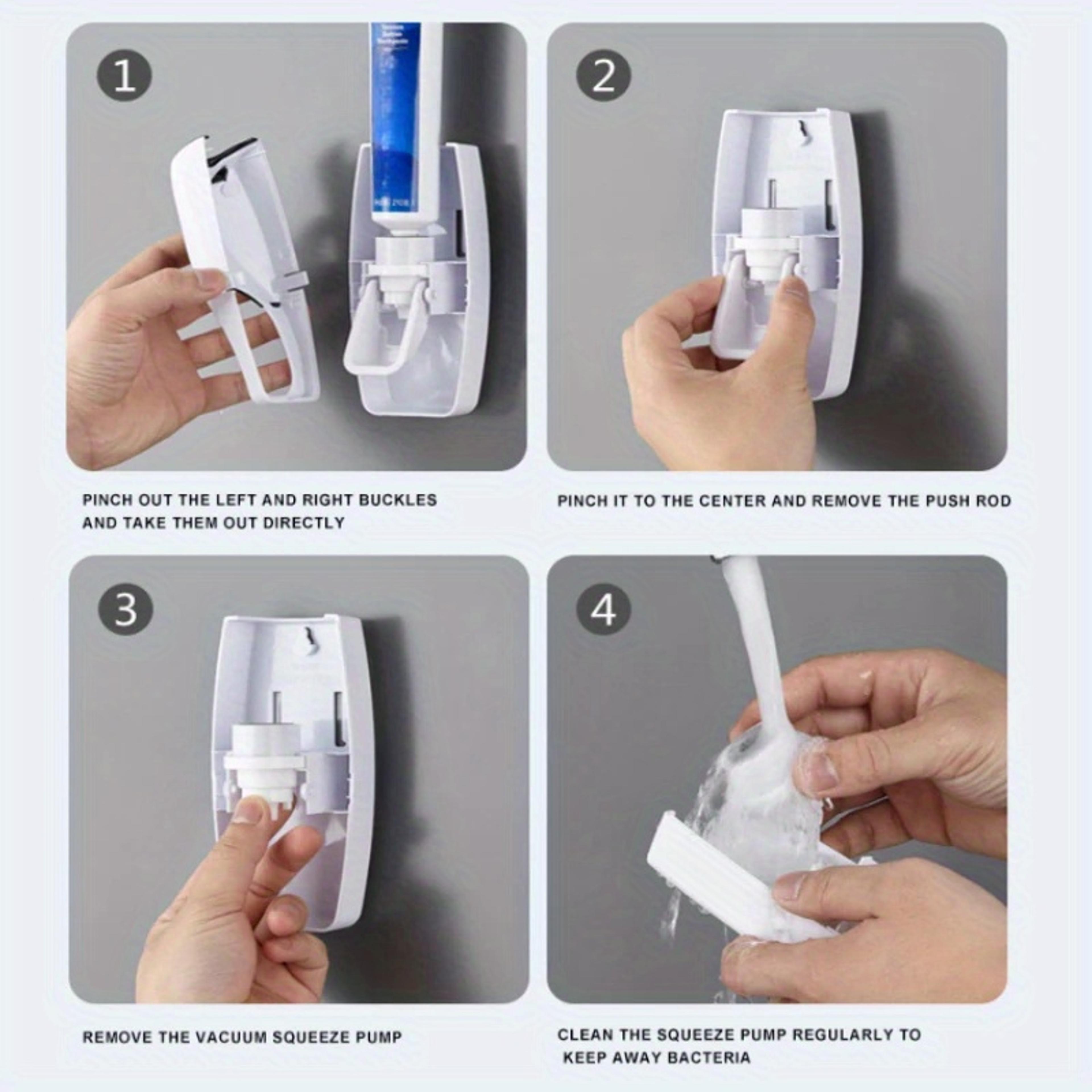 Space Saving Wall Mounted Toothbrush Holder With Automatic Toothpaste Dispenser And Cup Organizer 3