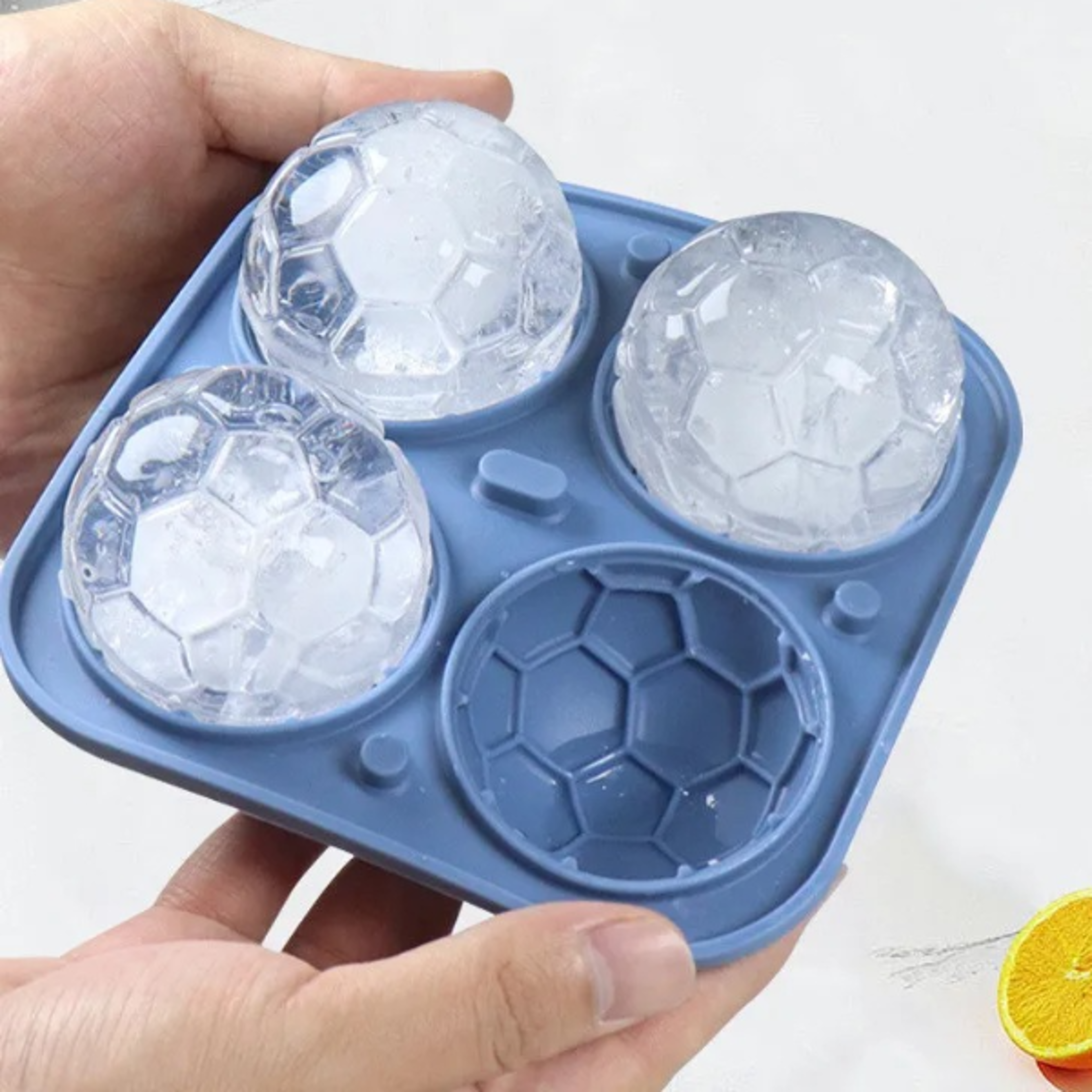 football ice mold with lid large silicone ice cube mold for whiskey cocktails and cold drinks