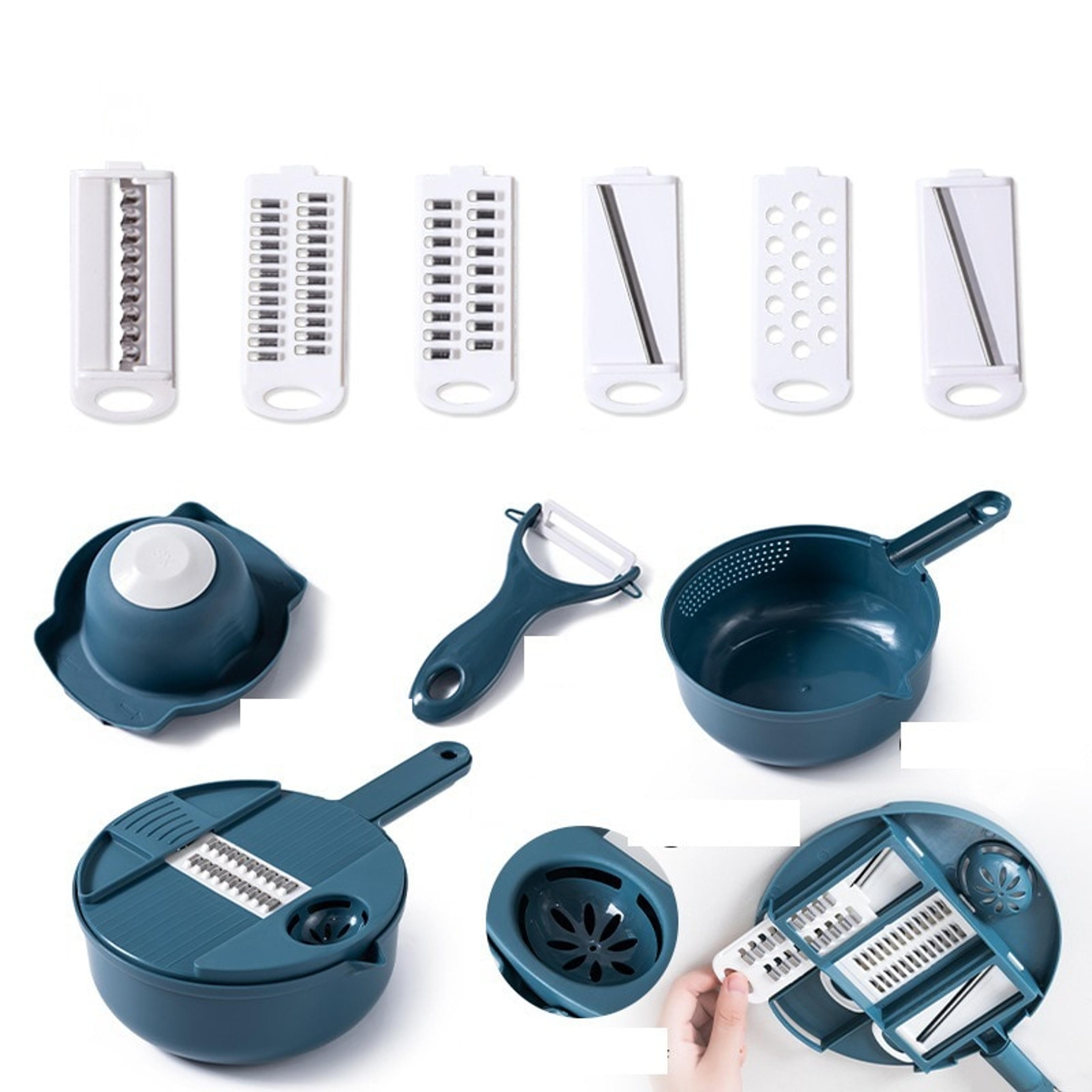 Multi Blade Vegetable Chopper  Vegetable Slicer Manual Kitchen Cutter With Grater 5