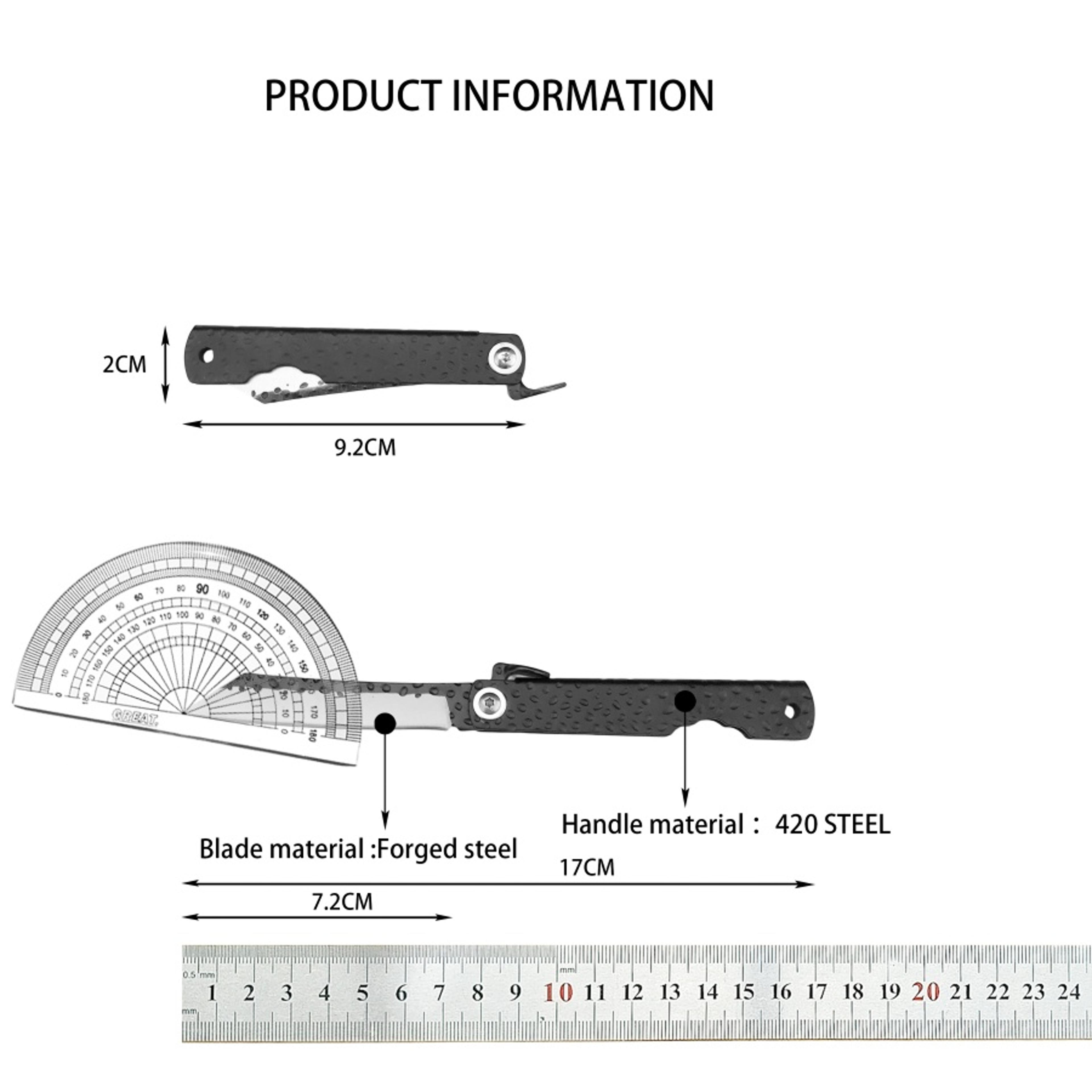 Portable EDC Folding Pocket Knife With Leather Case For Camping  Everyday Carry 6