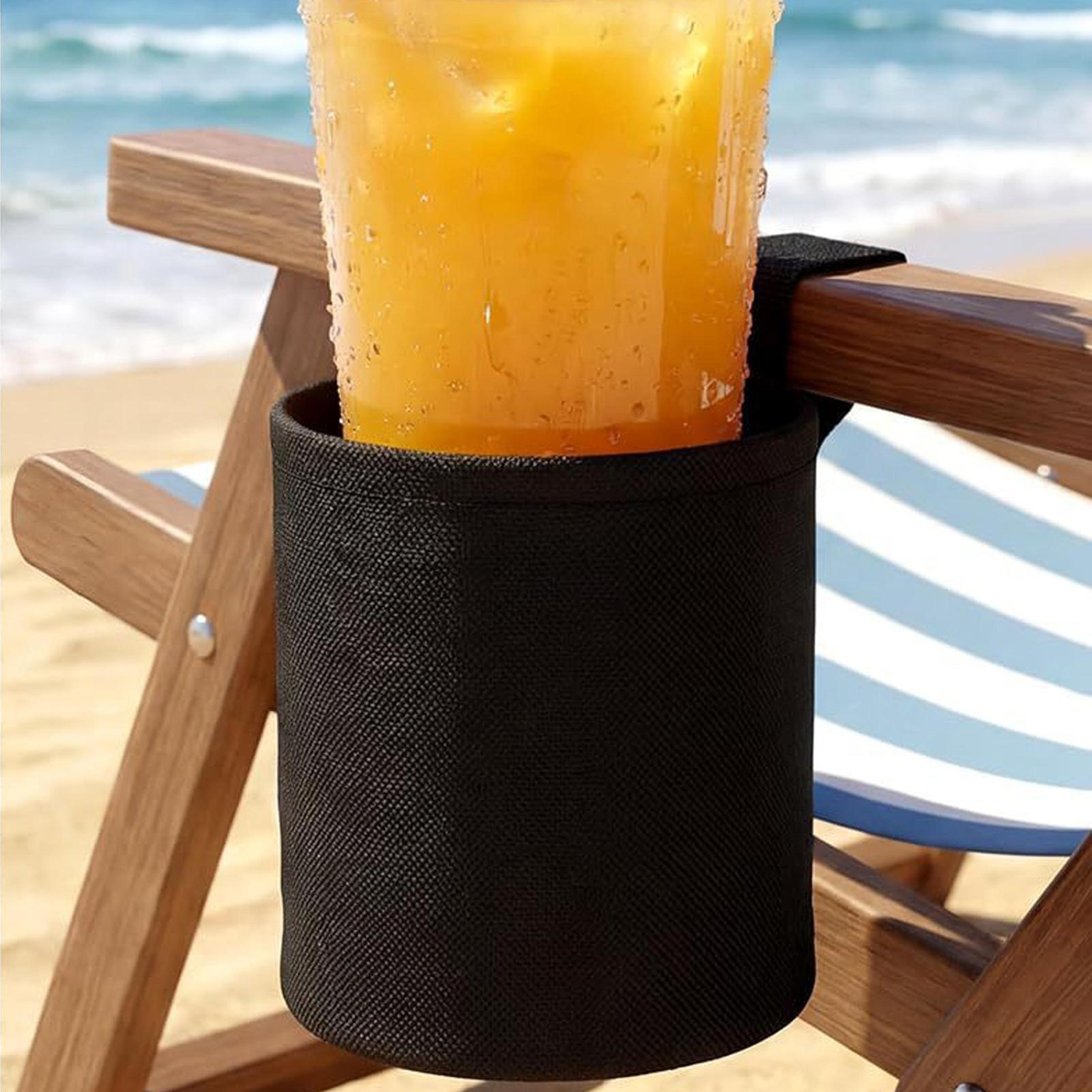 Beach Chair Cup Holder Organizer Waterproof Mesh Chair Drink Holder 2
