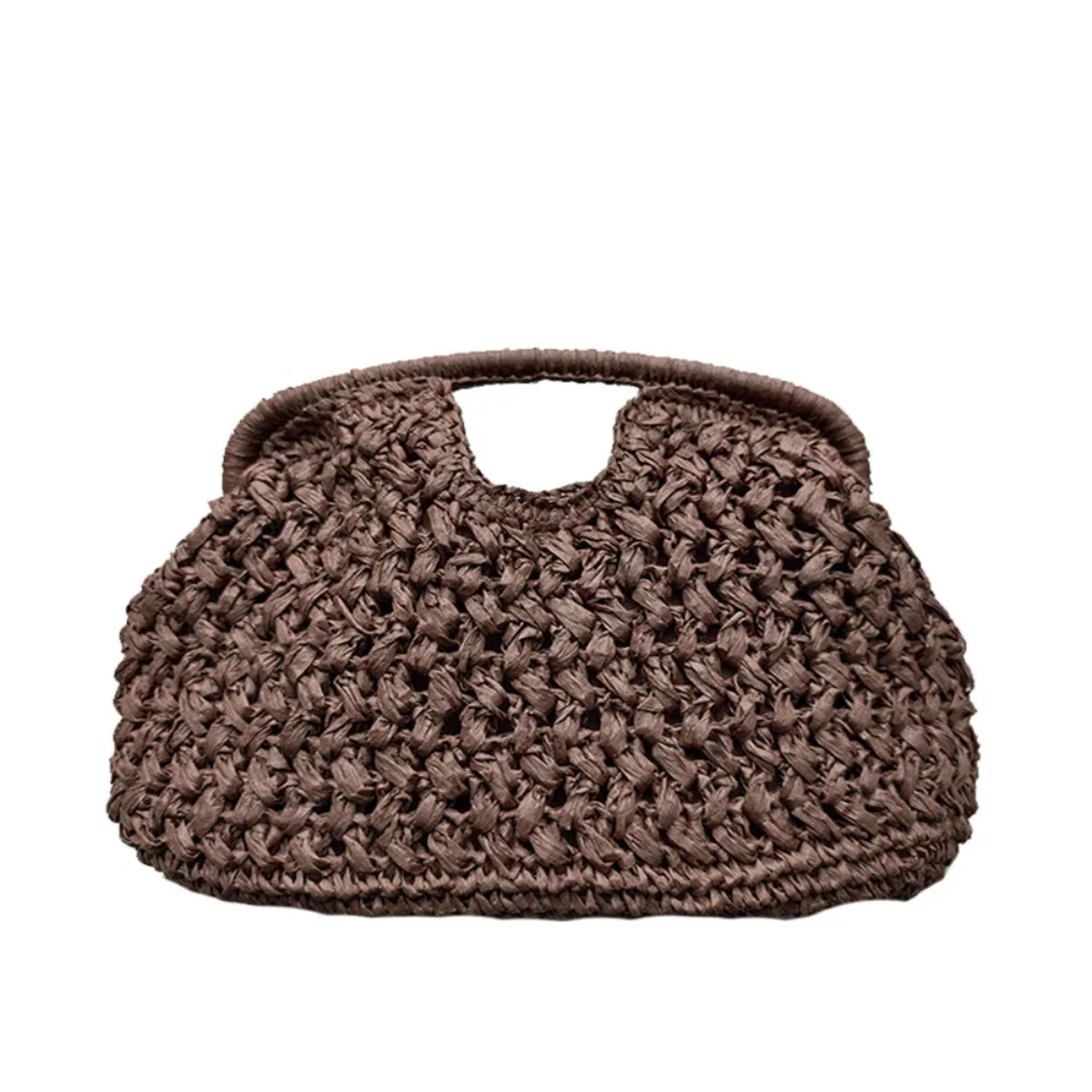 Sunlit Woven Clutch Bag Large Capacity Straw Beach Handbag For Women 7