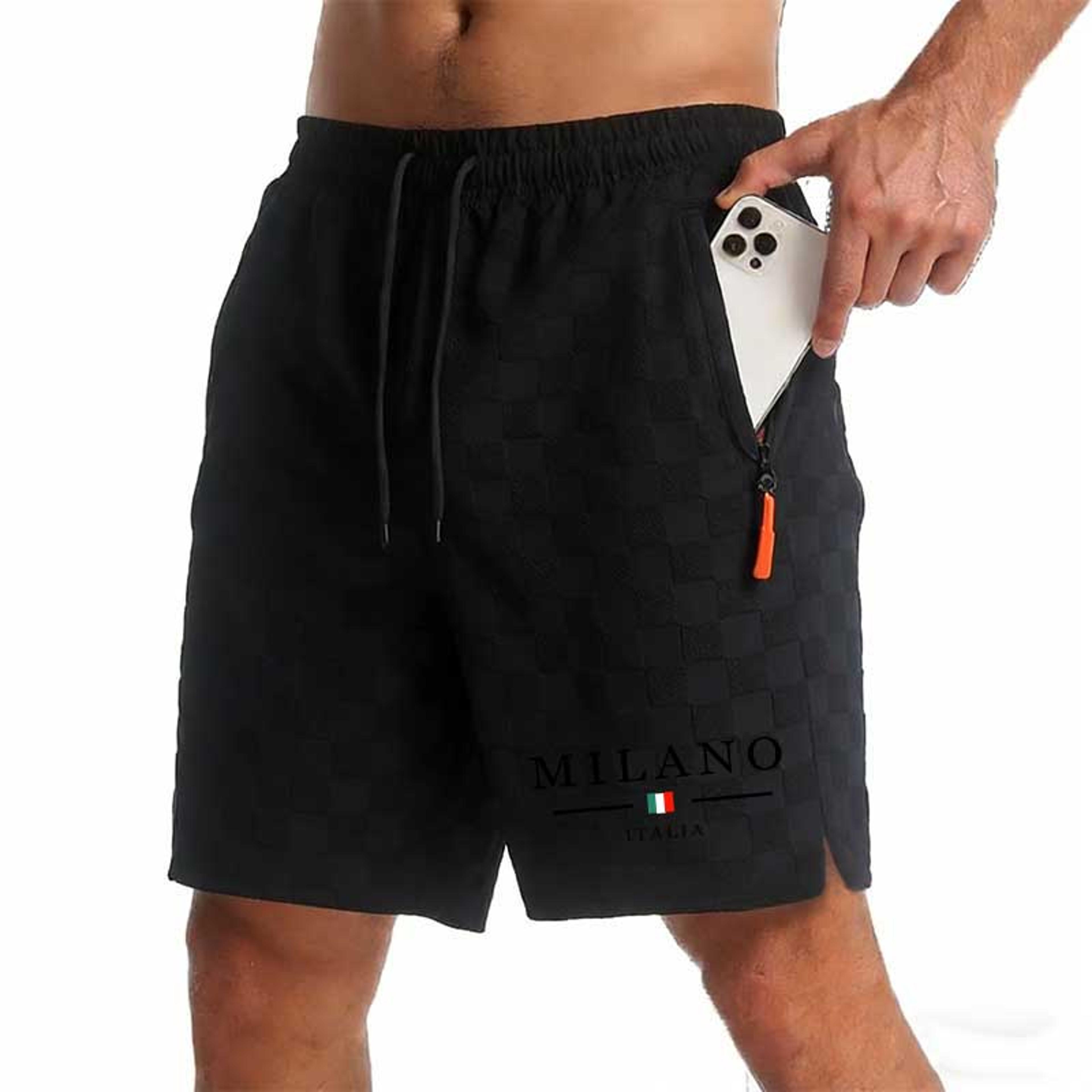 Mens Zipper Pocket Shorts Lightweight Athletic Casual Beach Shorts 2
