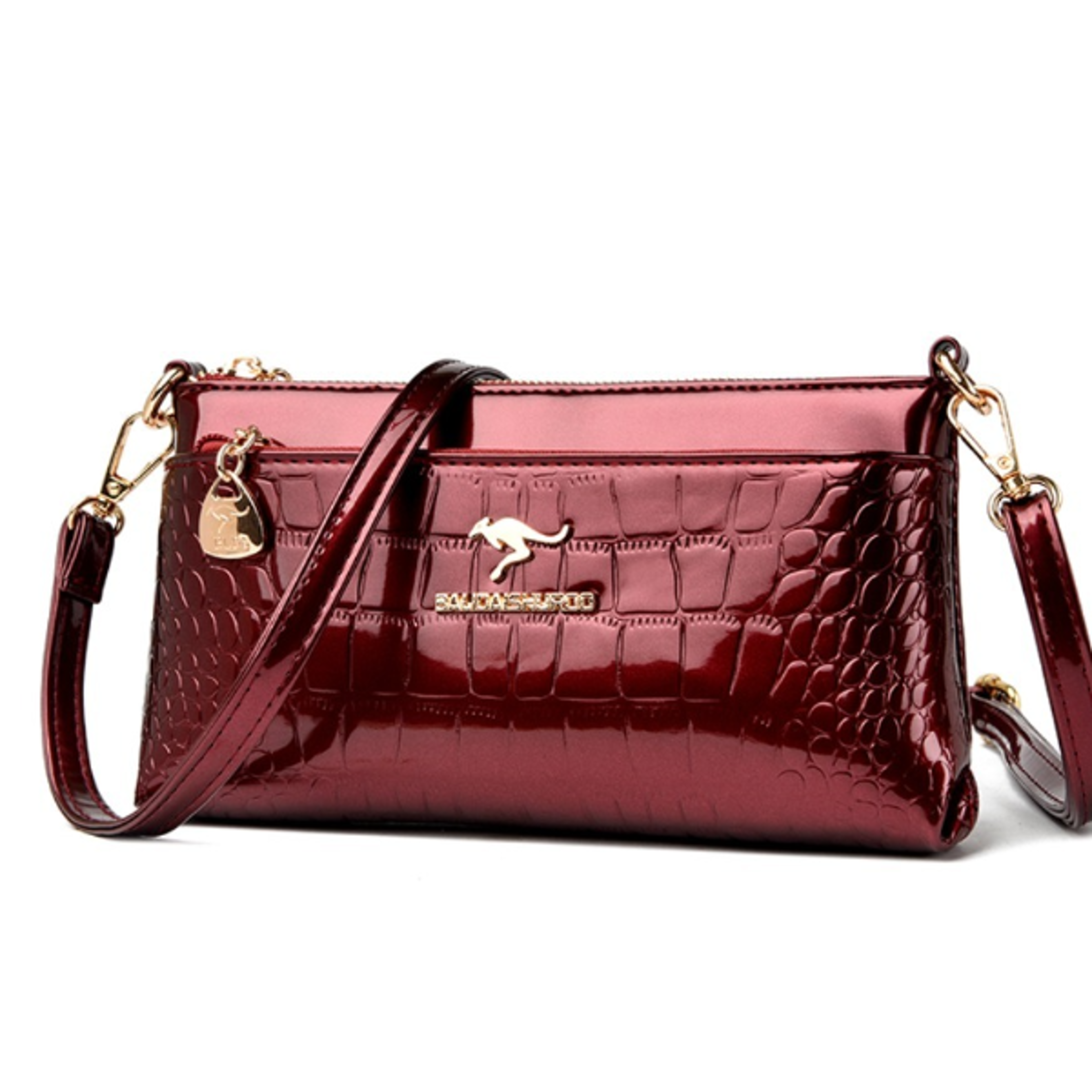 luxury patent leather crossbody bag for women alligator pattern shoulder handbag