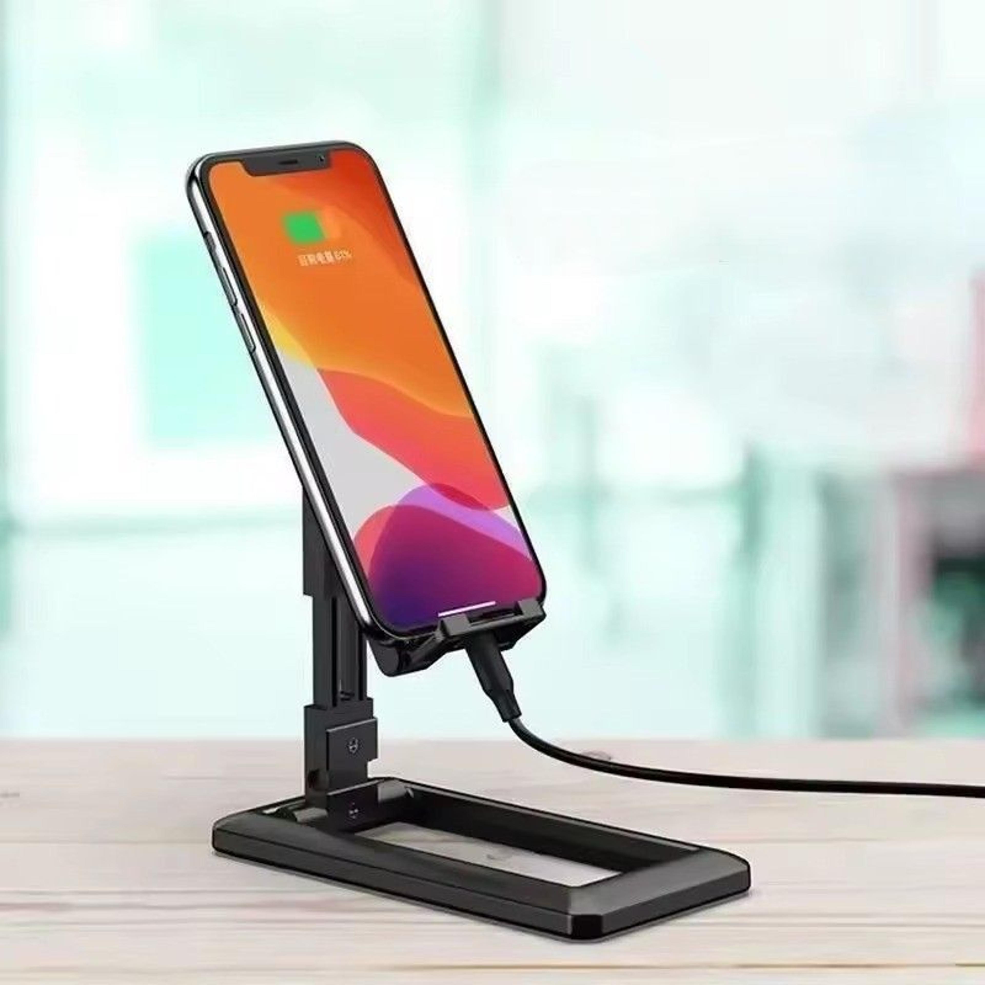 fold ease adjustable phone stand foldable desk phone holder for home, office & travel