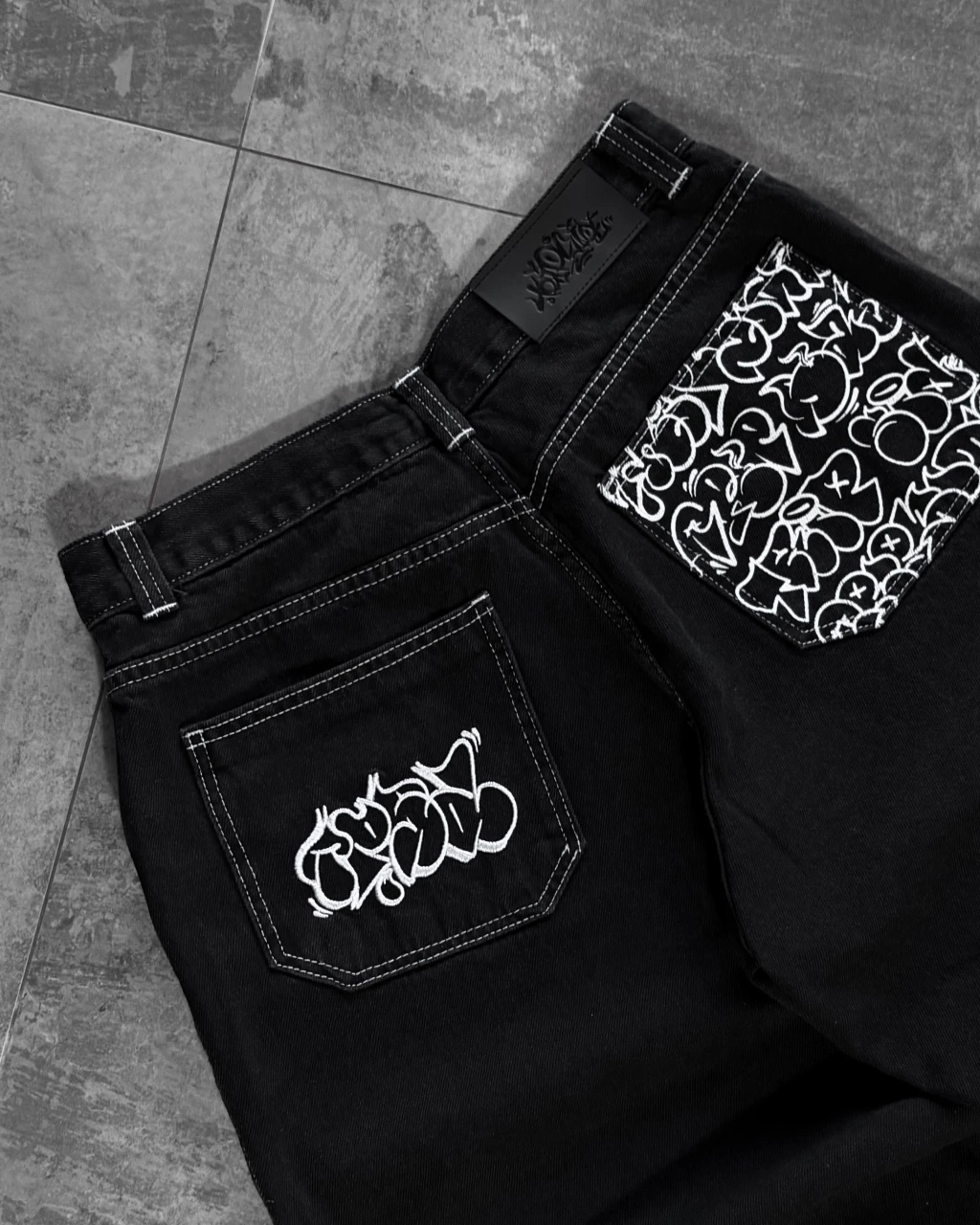 Urban Fade Baggy Denim Jorts For Men Black Washed Streetwear Hip Hop Shorts 2