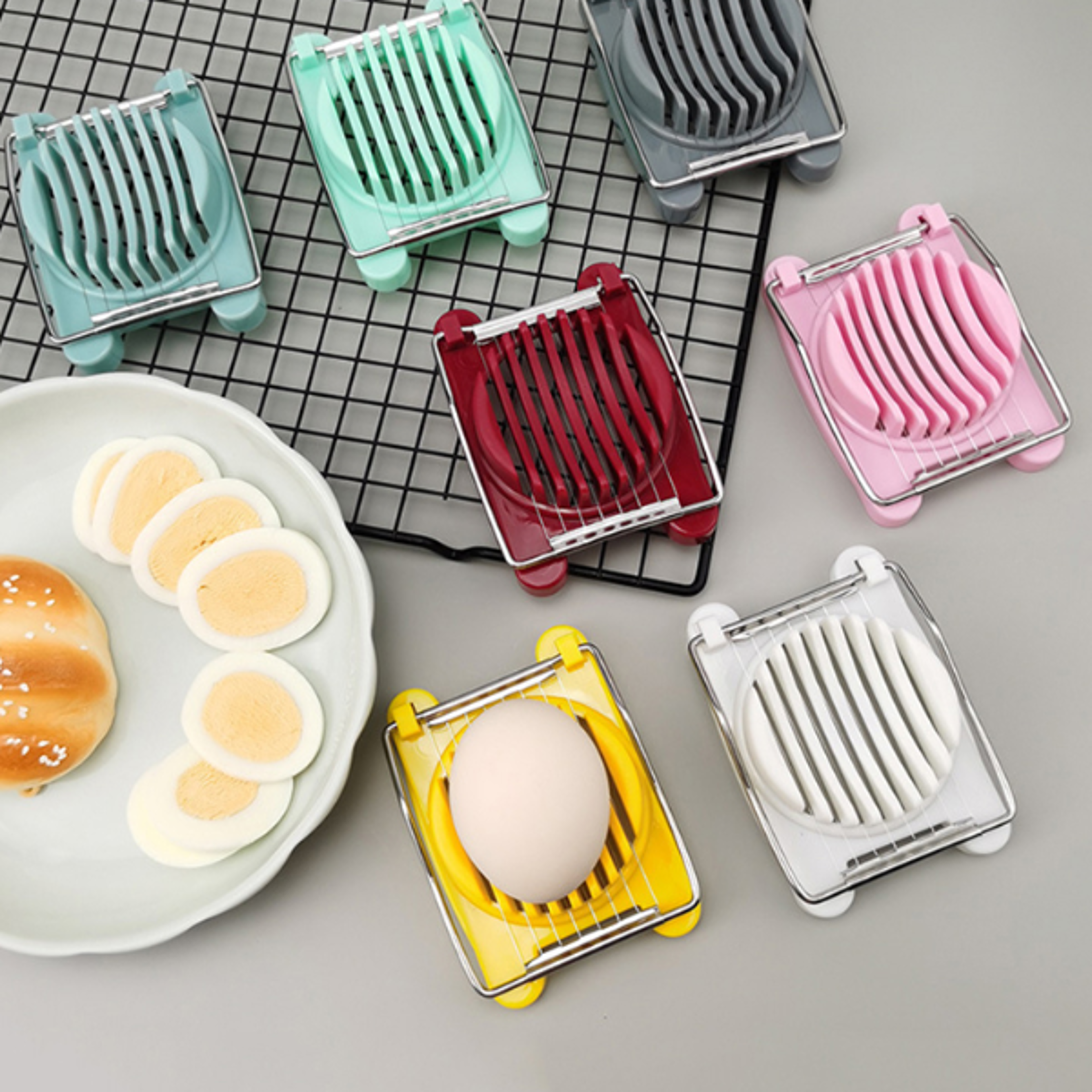 precision stainless steel egg slicer & fruit cutter for perfect slices every time