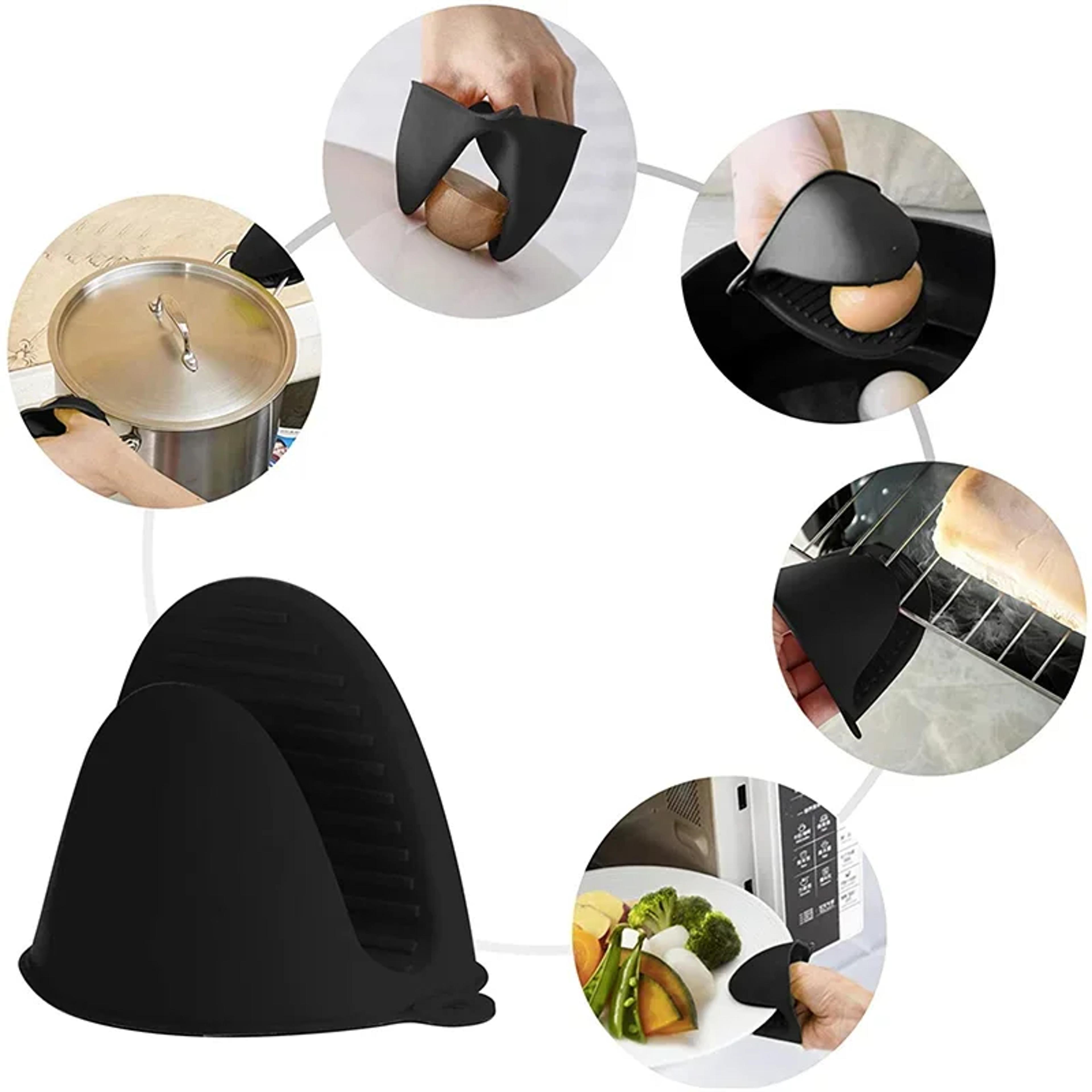 Silicone Oven Mitts Heat Resistant Mini Pinch Grip Pot Holder Clips For Cooking  Baking 5
