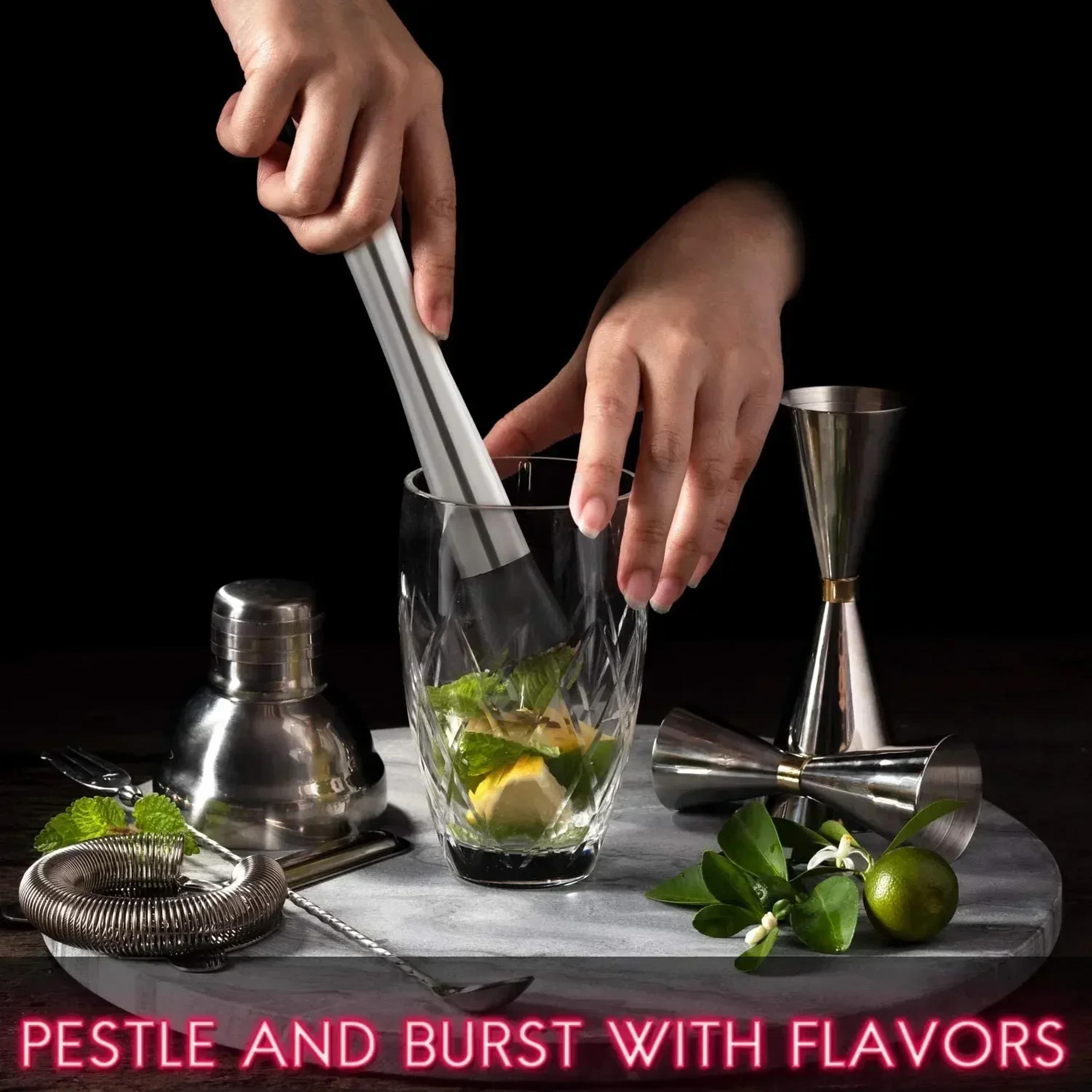 Premium Cocktail Muddler  Bar Mixing Spoon Stainless Steel Bar Tool Set For Mojitos And Craft Cockt 2