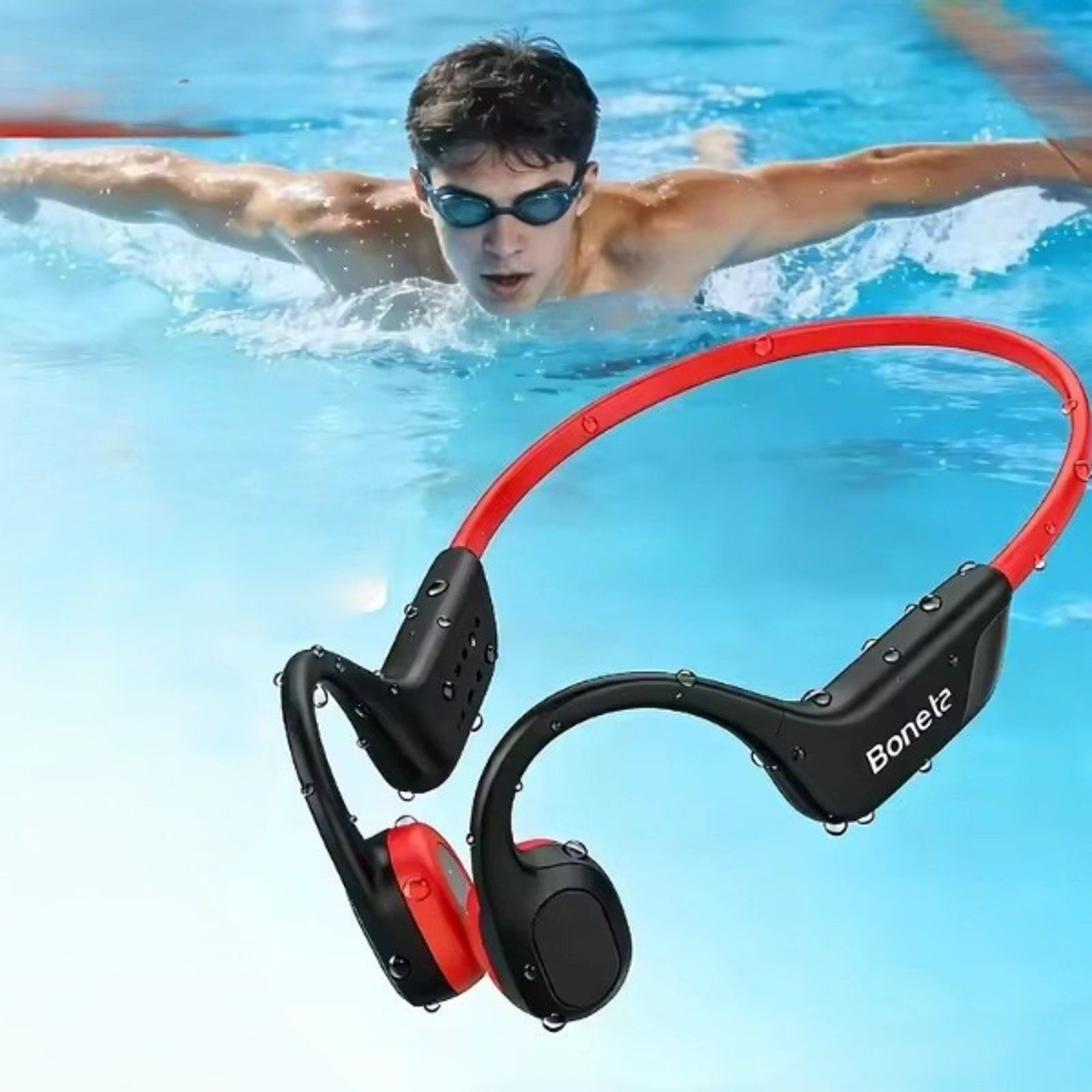 bone conduction headphones bluetooth waterproof sports wireless swimming headset