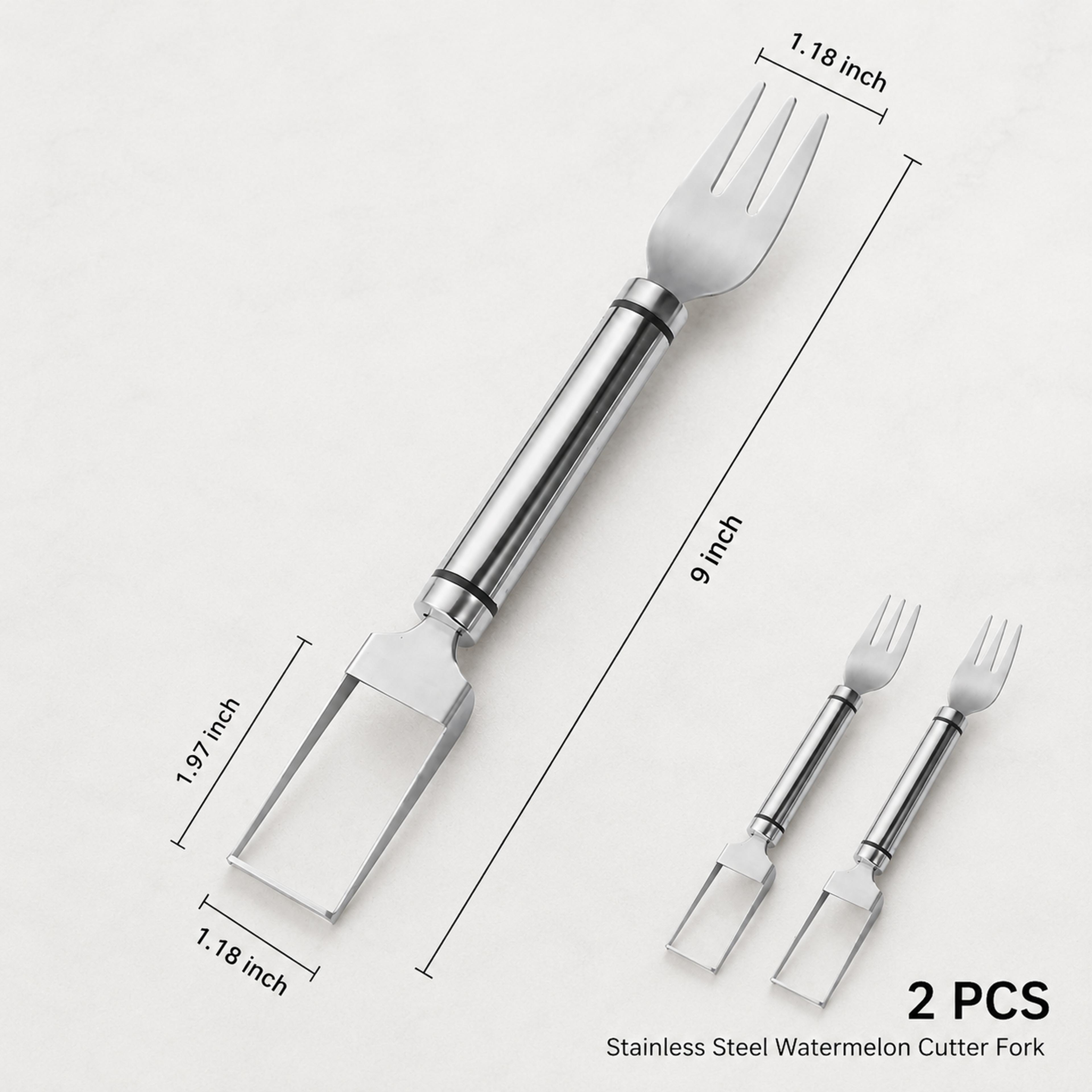 Stainless Steel Fruit Fork  Fruit Cutter Portable Fruit Slicer Kitchen Gadget 8