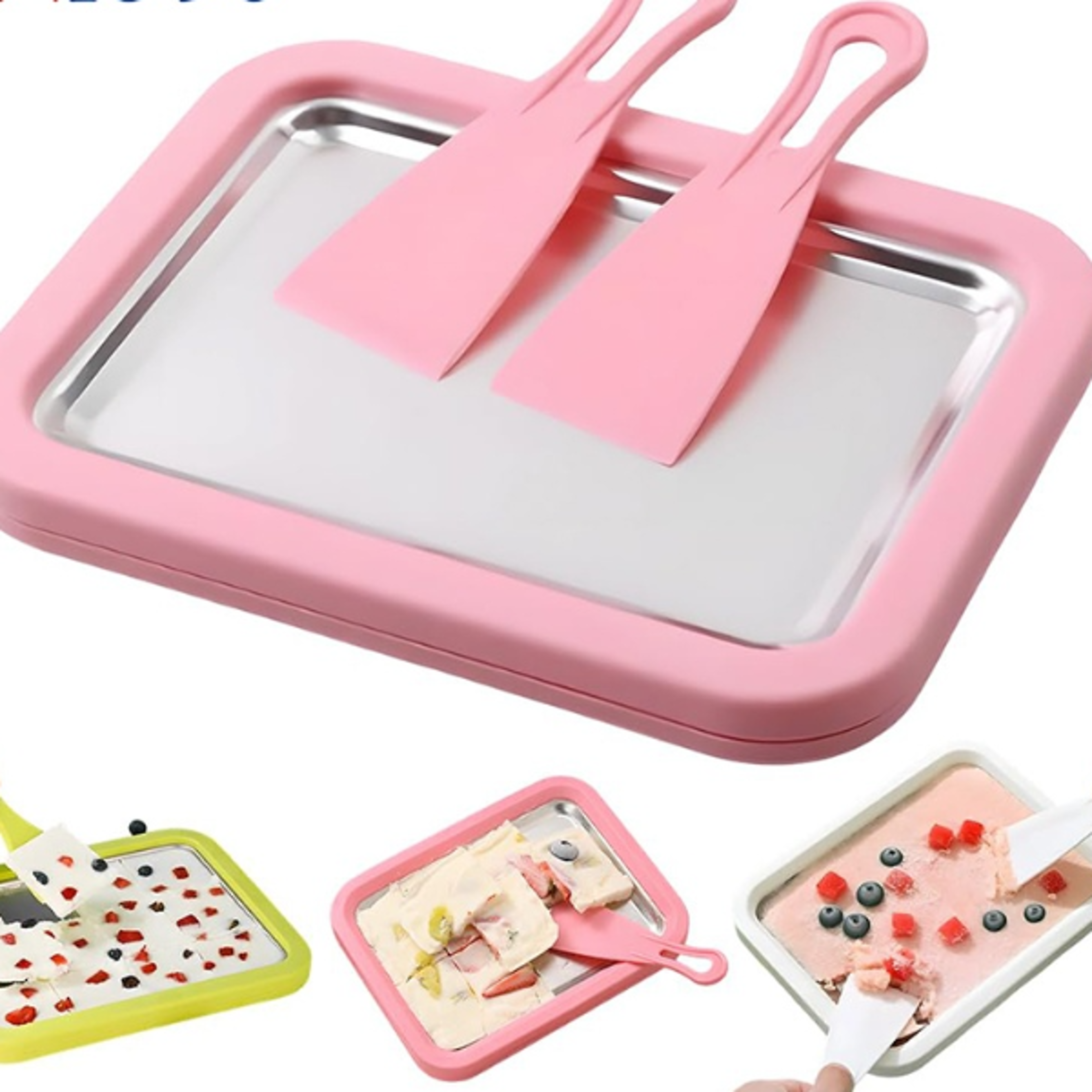 chillroll rolled ice cream maker instant freeze tray with scrapers for homemade frozen treats