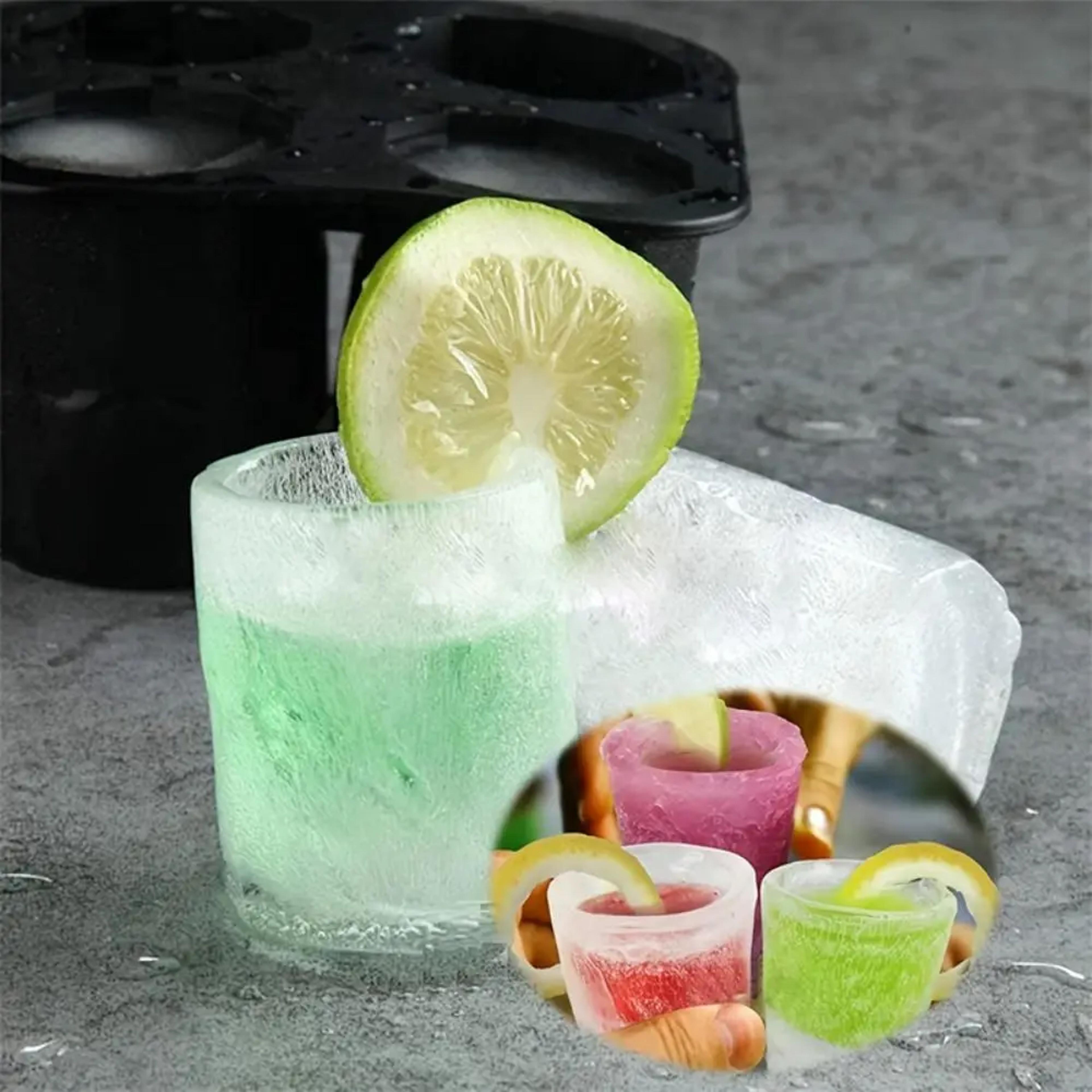 silicone ice cube mold for whiskey, cocktails & frozen shot glasses