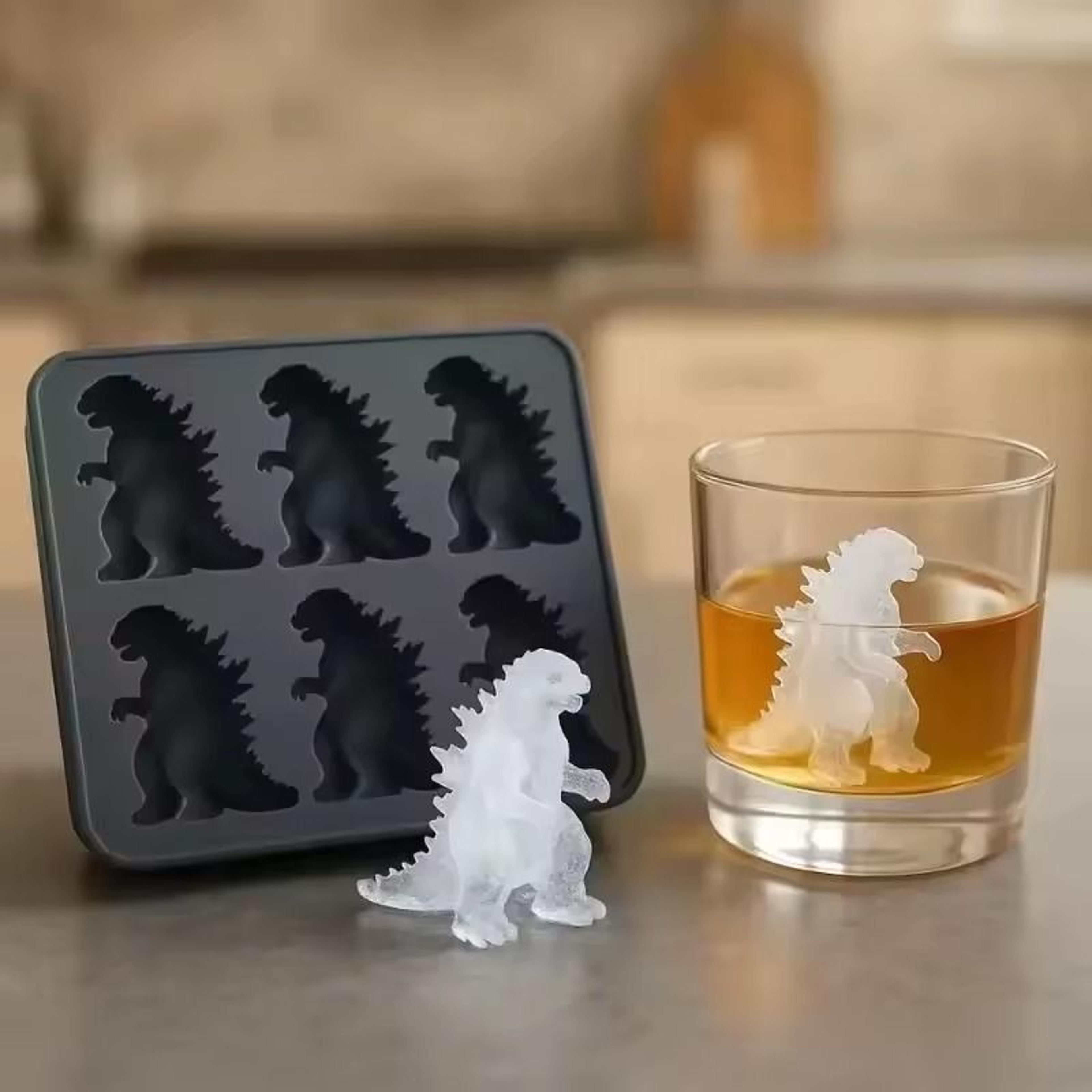 dinosaur silicone ice cube mold for giant ice, chocolate, candy & cake decorating