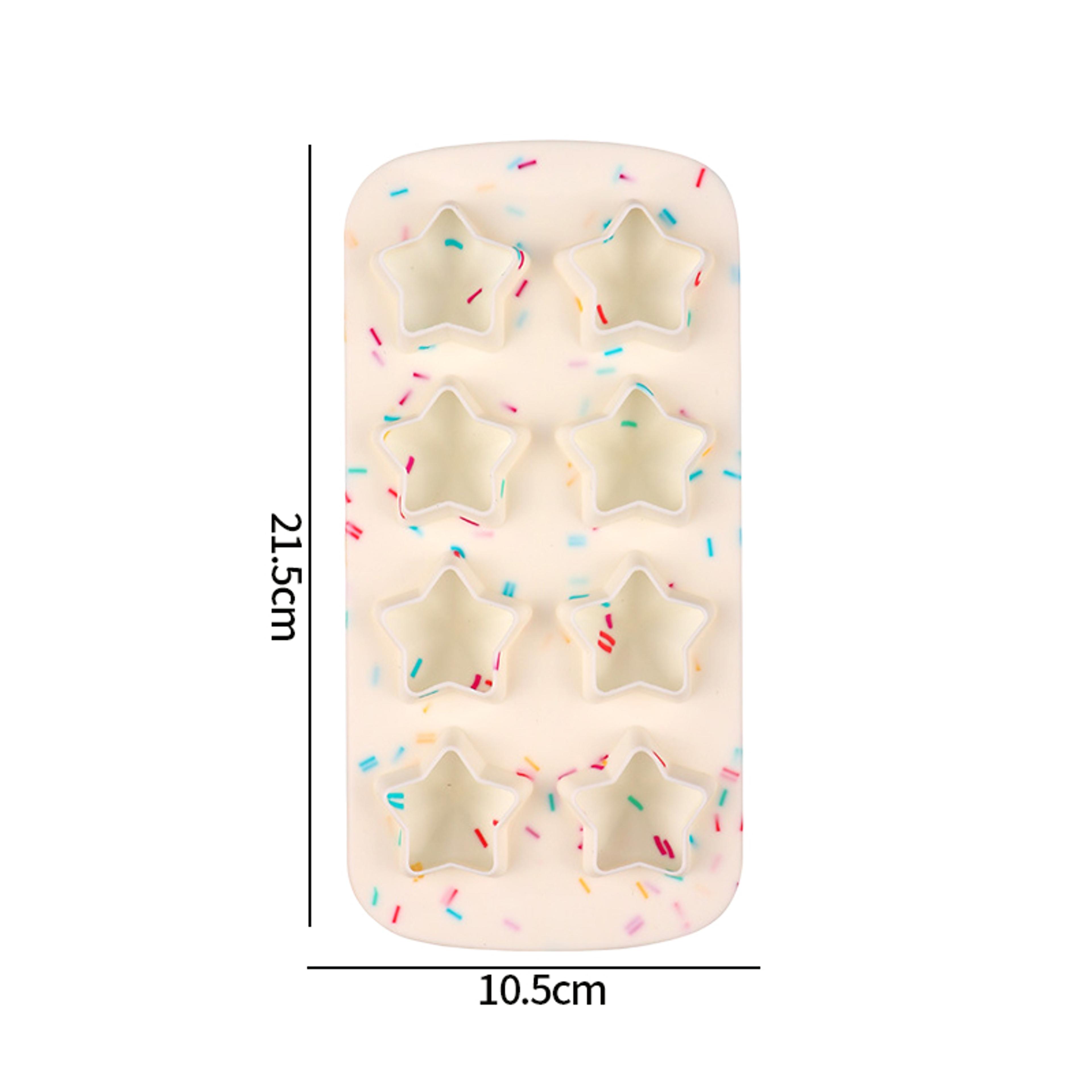 Heart  Star Silicone Ice Cube Tray For Cocktails Coffee  Creative Frozen Treats 9