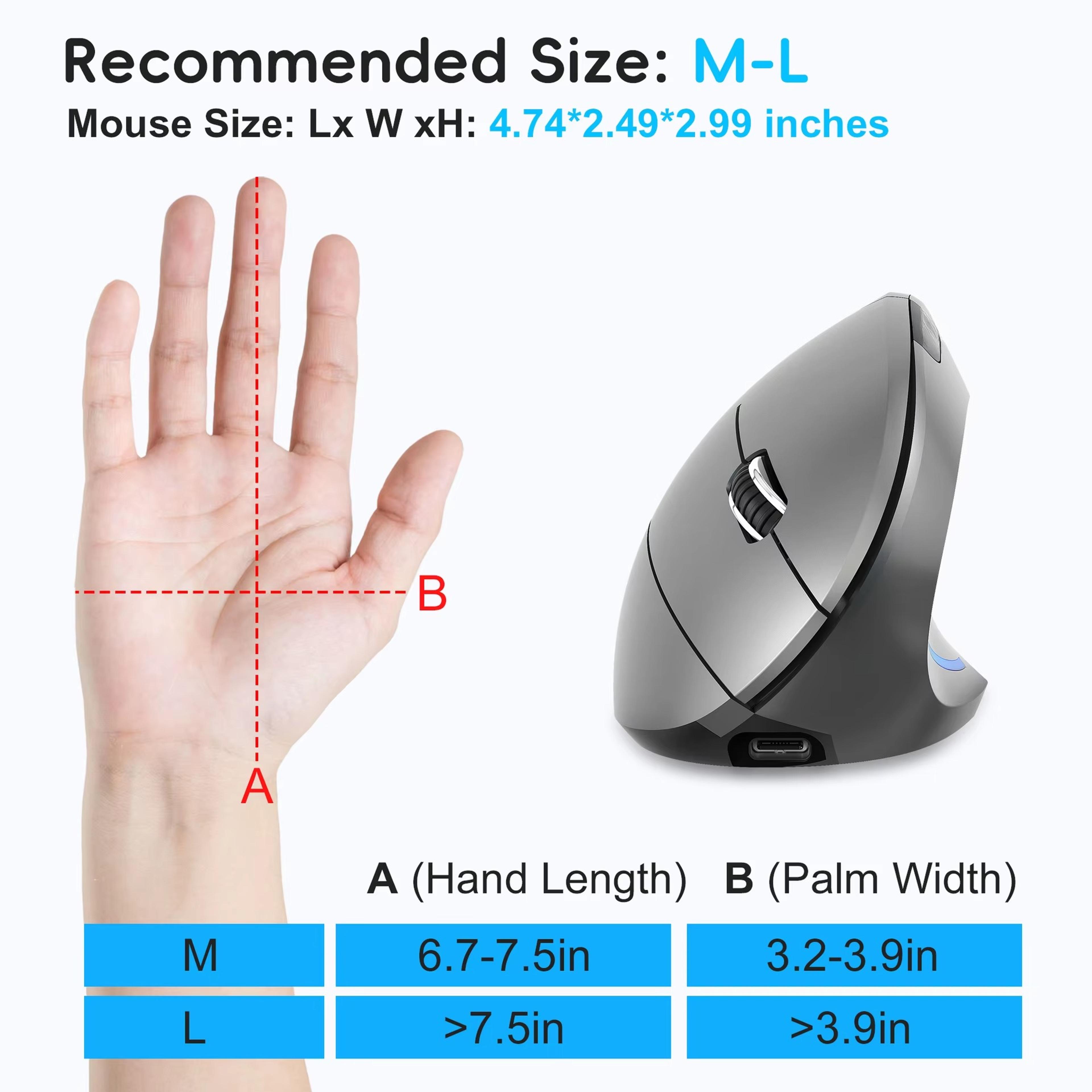 Vertical Ergonomic Gaming Mouse Wireless Rechargeable Optical Mouse For PC  Laptop 4