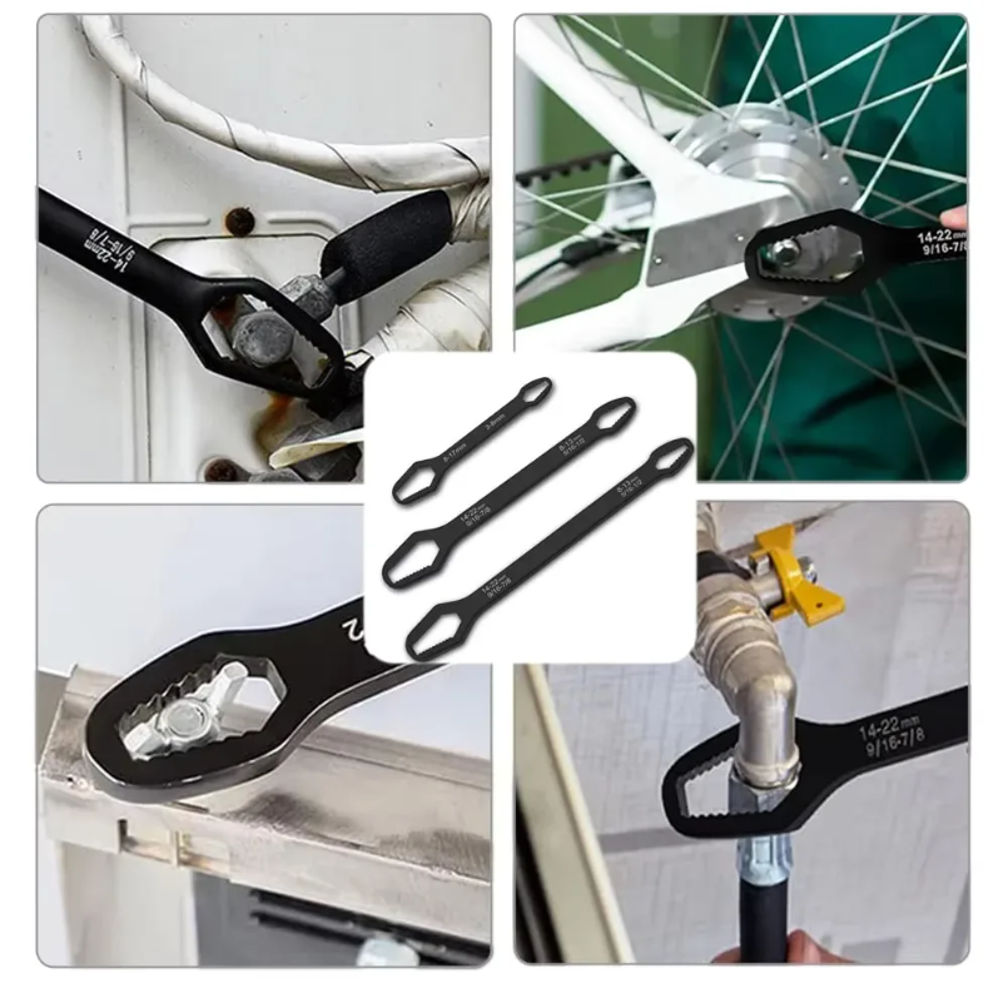 Universal Self Tightening Wrench Double End Adjustable Spanner For Home  Auto Repair 2