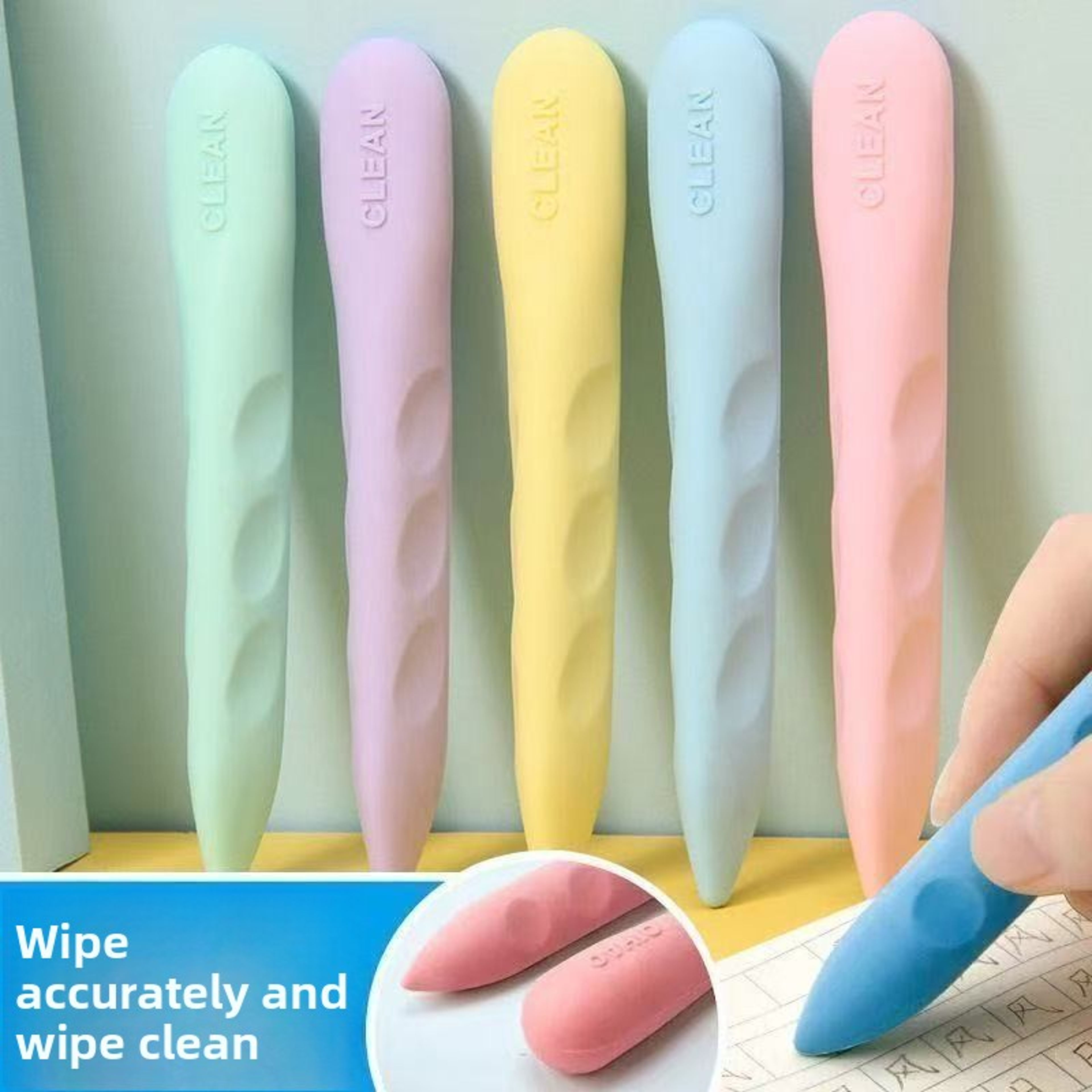 CleanErase Back To School Backpack Large Pencil Eraser Set For Students And Artists 4
