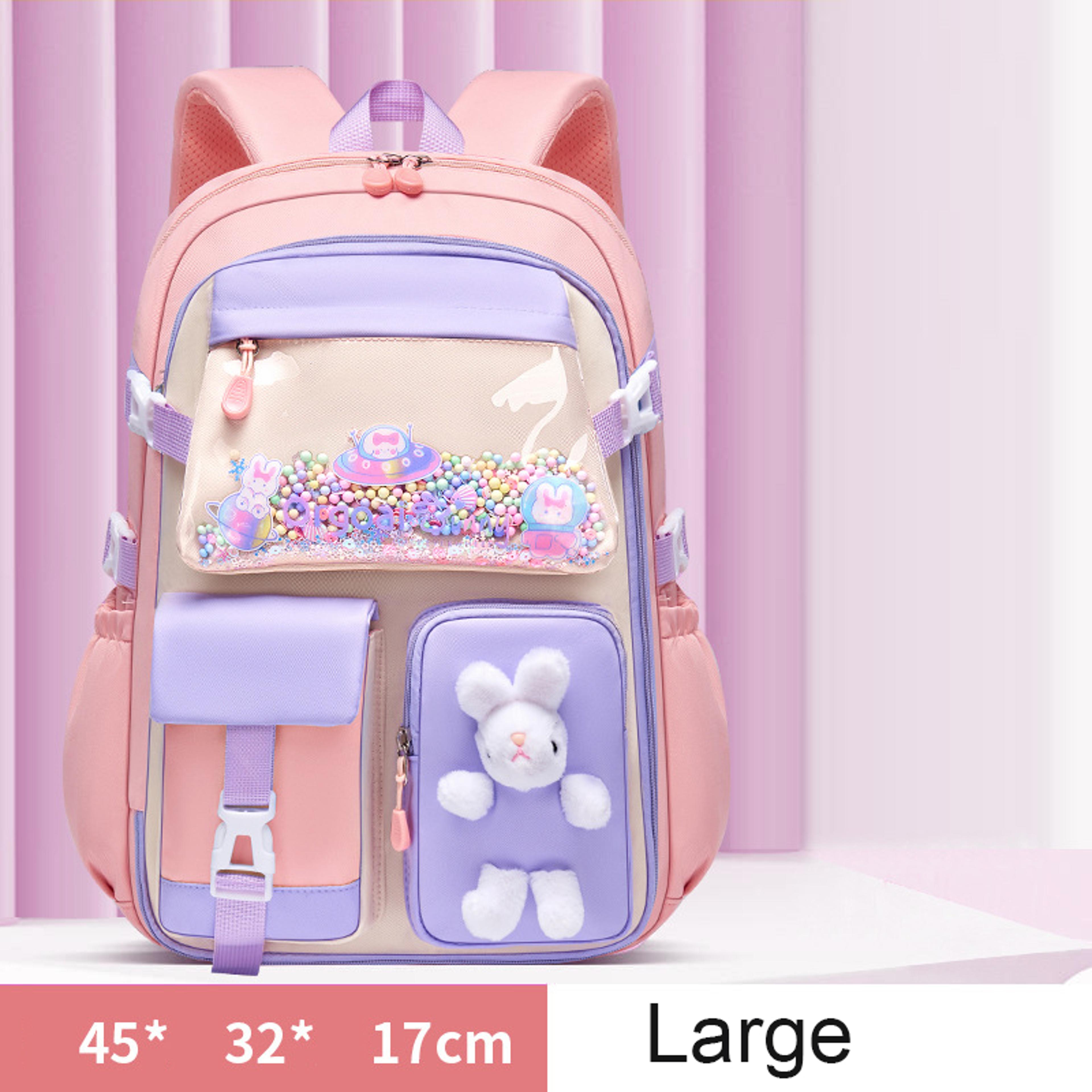 Cute Rabbit Girls School Backpack For Back To School Waterproof Large Capacity Primary Book Bag 6
