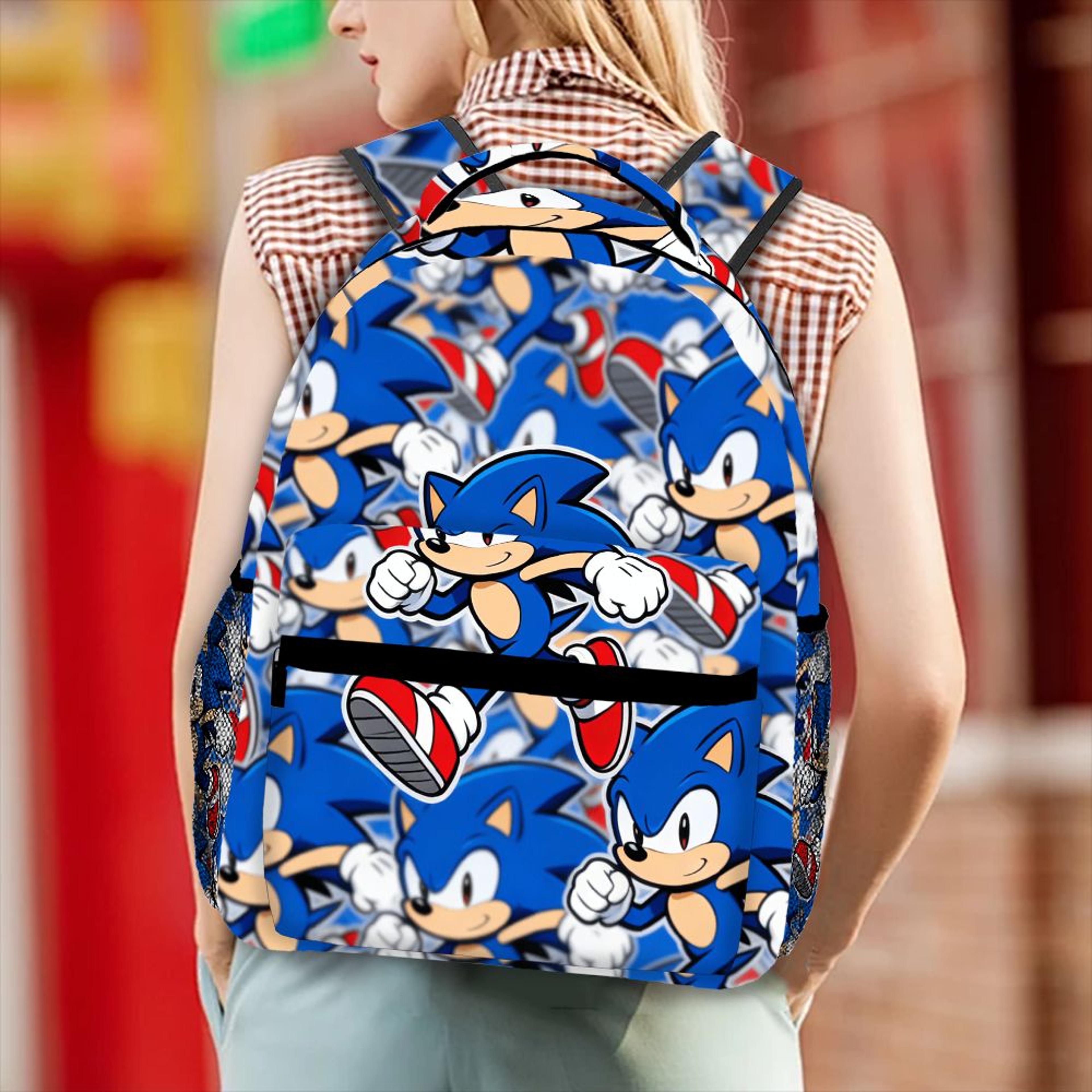Cute Sonic Backpack For Kids Back To School Durable Gaming Backpack Travel Daypack With Mesh Pocket 1