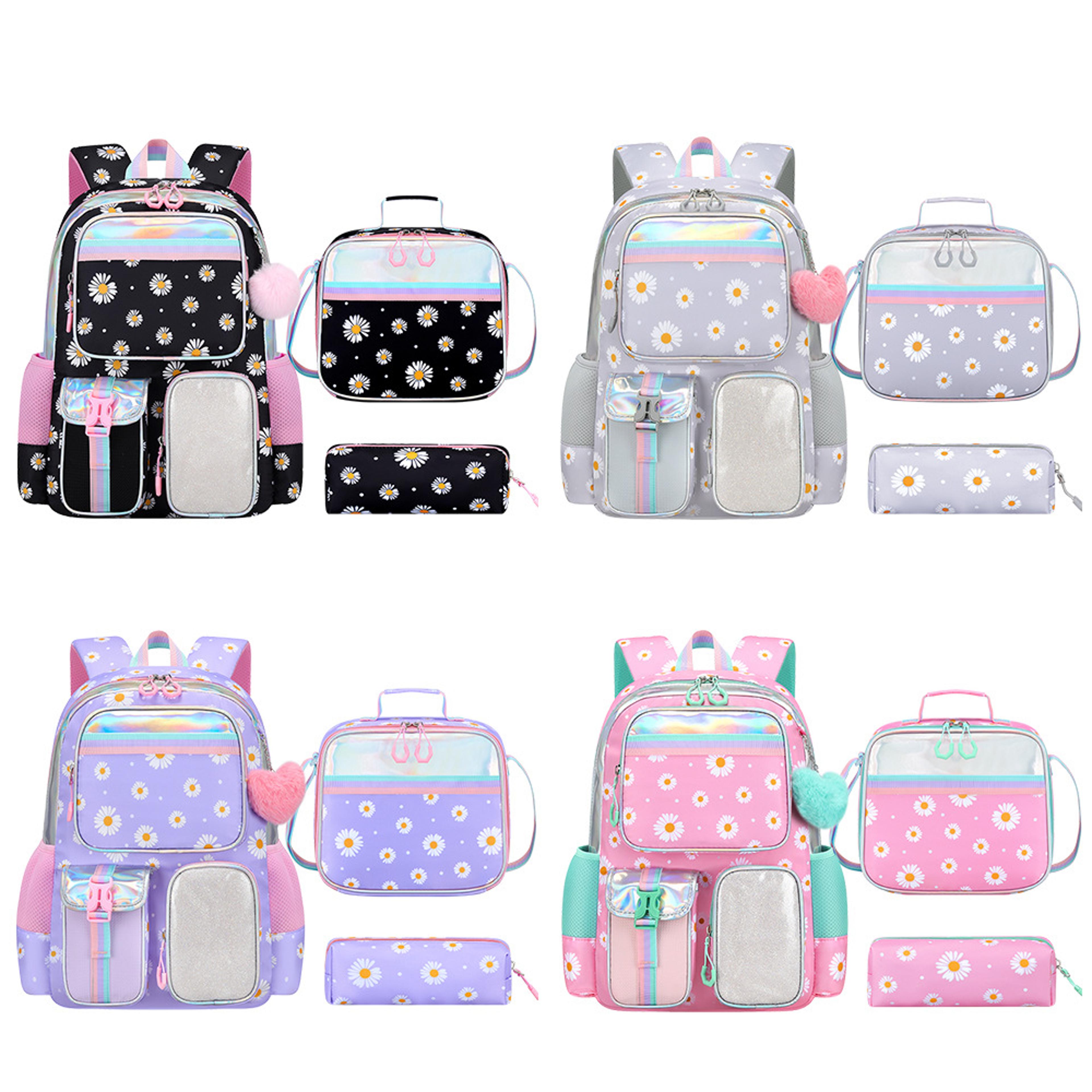 Cute Bunny Back To School Backpack Kawaii Girls School Backpack Set With Handbag  Pencil Case 1