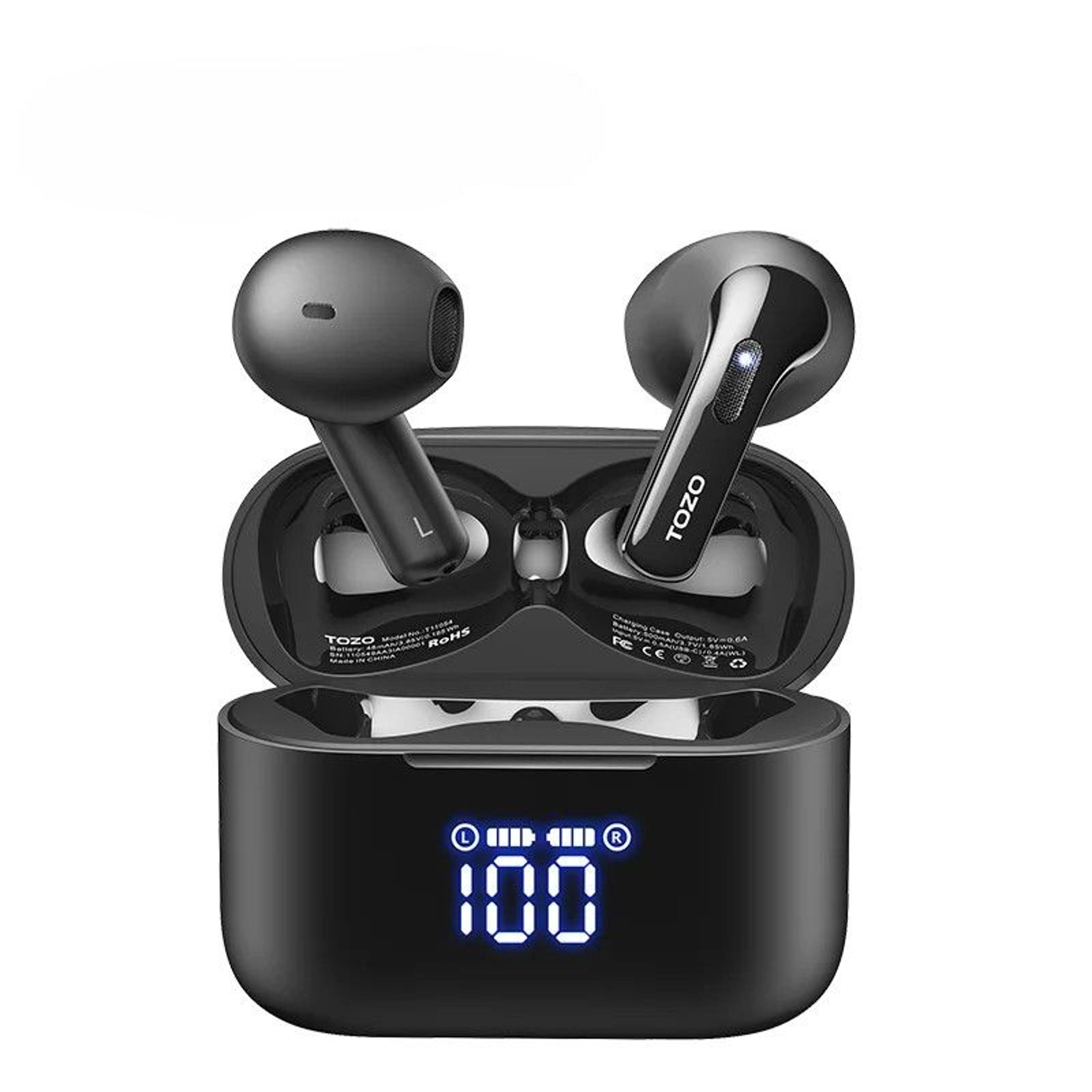 bluetooth earbuds with dual mics, waterproof & playtimes