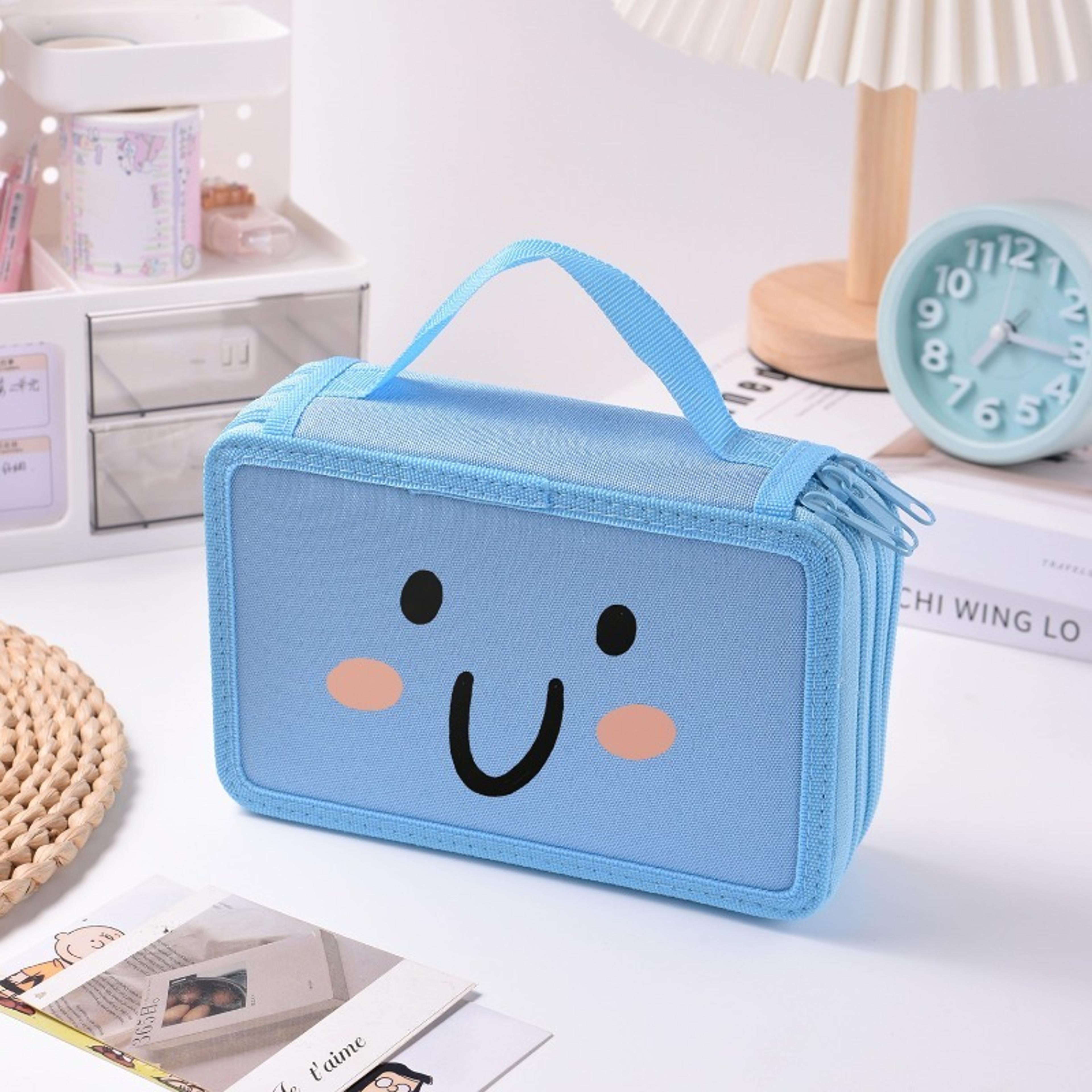 Large Capacity Pencil Case With Smiley Face Cute Pencil Pouch  Desk Organizer 6