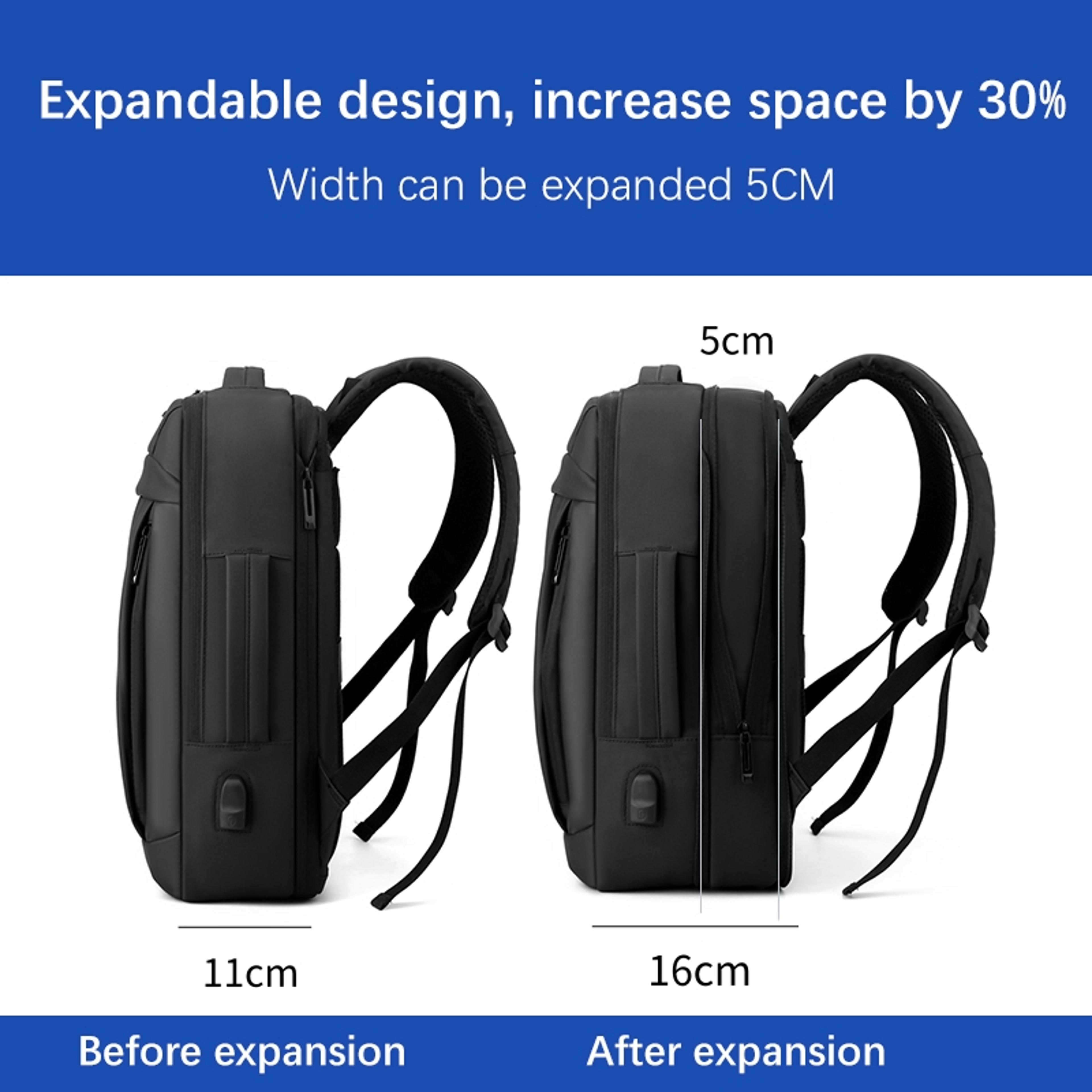 Elite Expandable Back To School Backpack Business Laptop Backpack With USB Charging For Laptops 5