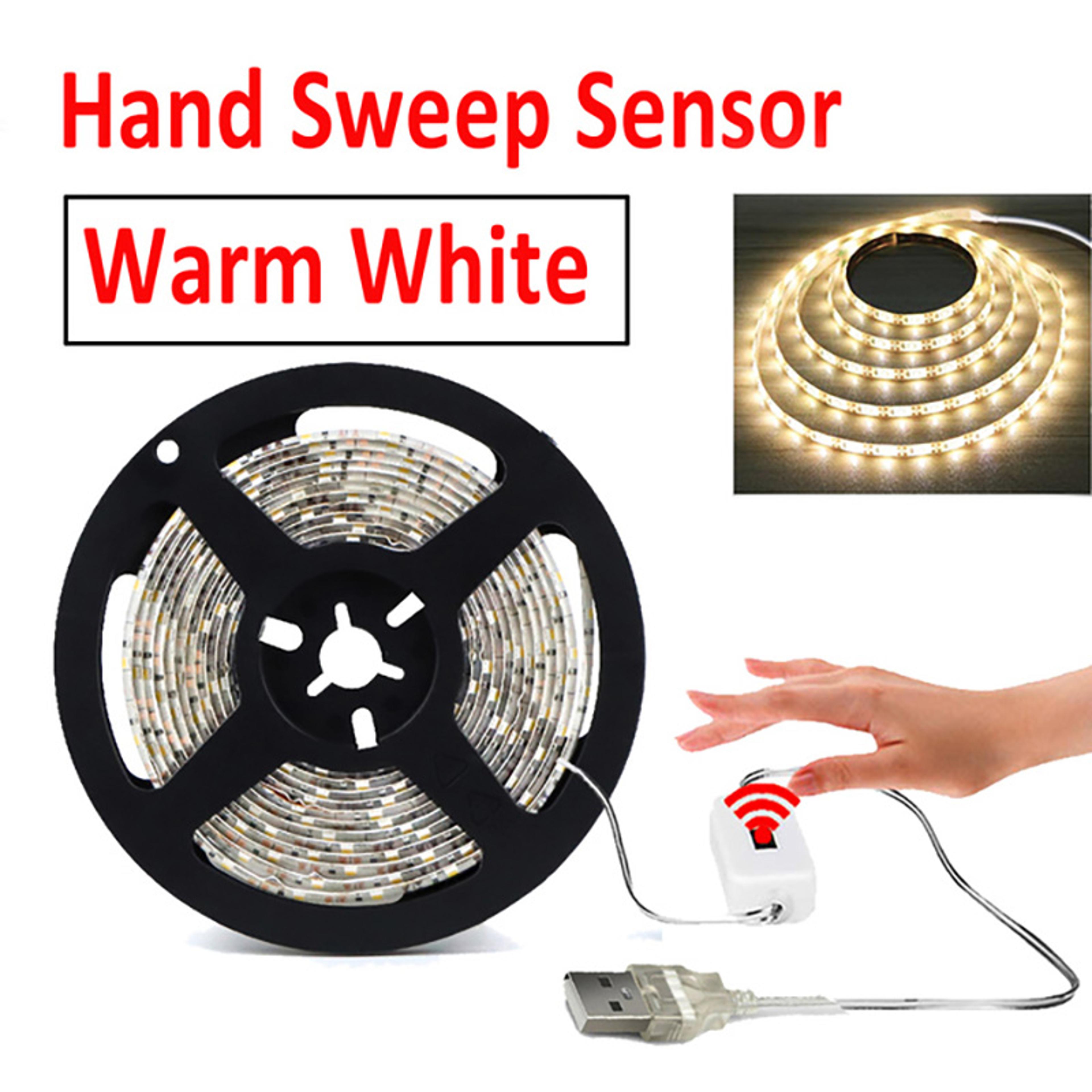 Hand Wave Motion Sensor LED Strip USB Under Cabinet LED Light For Kitchen TV  Closet 7