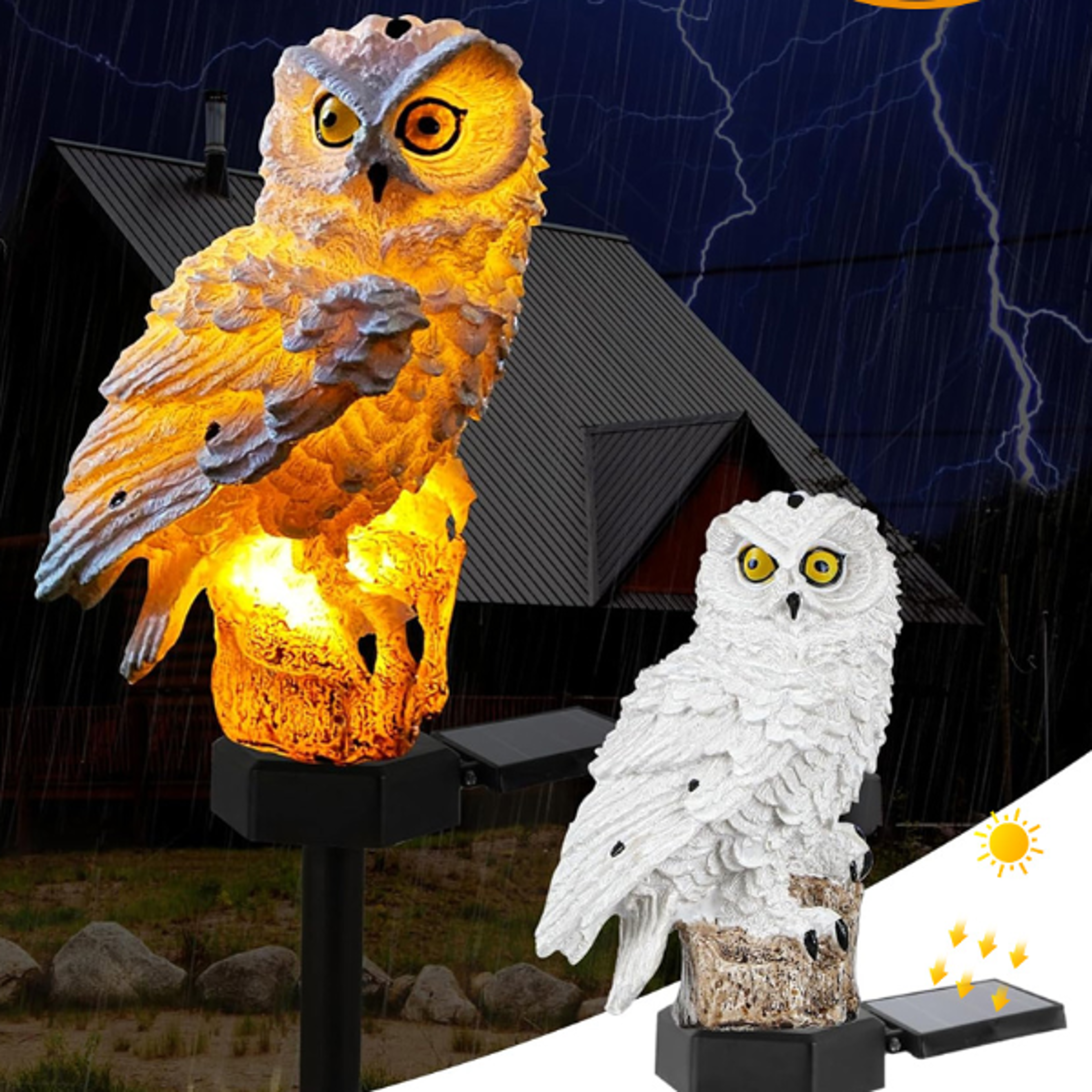 owl solar garden lights waterproof led solar lawn lamp for outdoor garden decor
