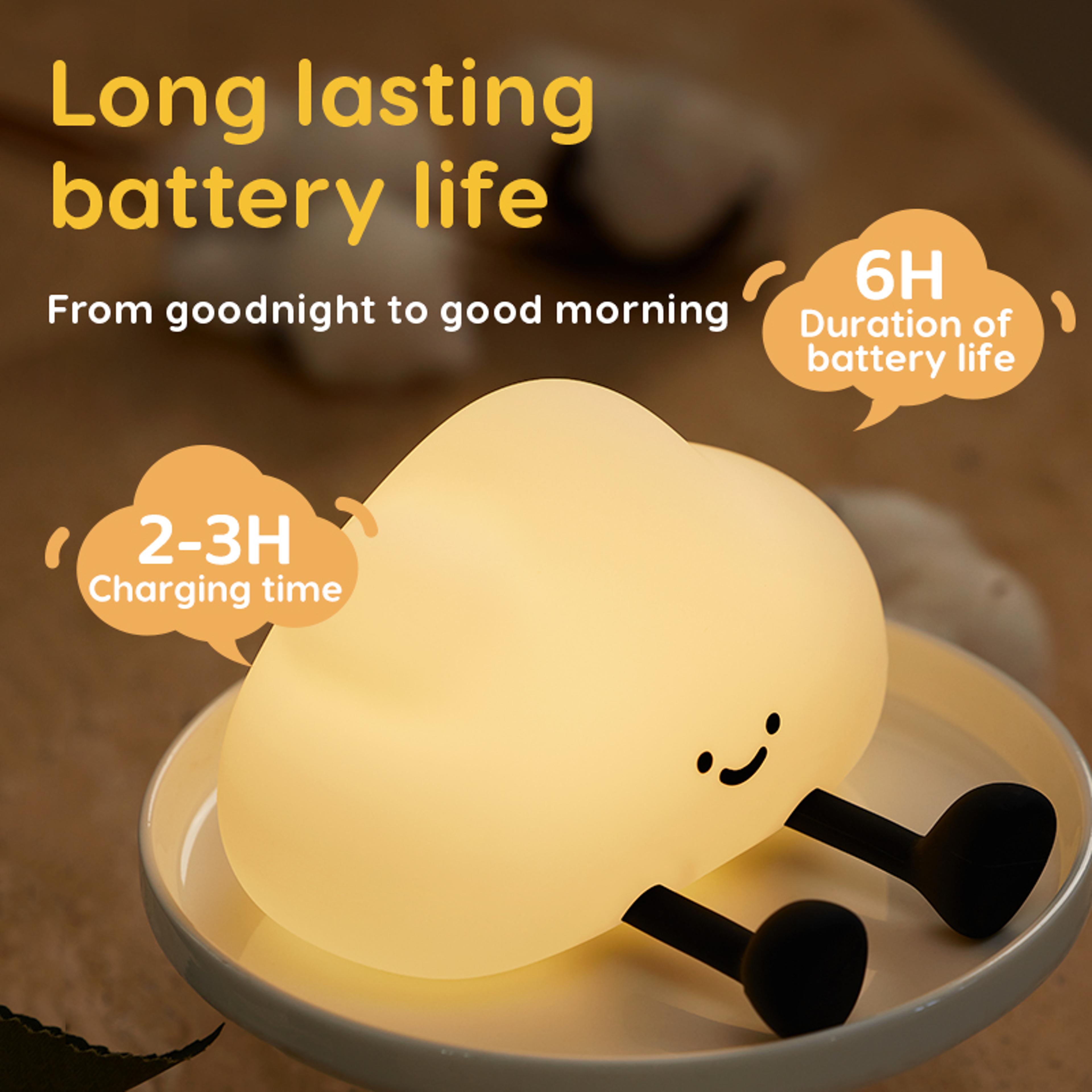 Cloud Glow Kids Night Light Silicone Night Light With RGB Colors USB Rechargeable Timer Lamp 4
