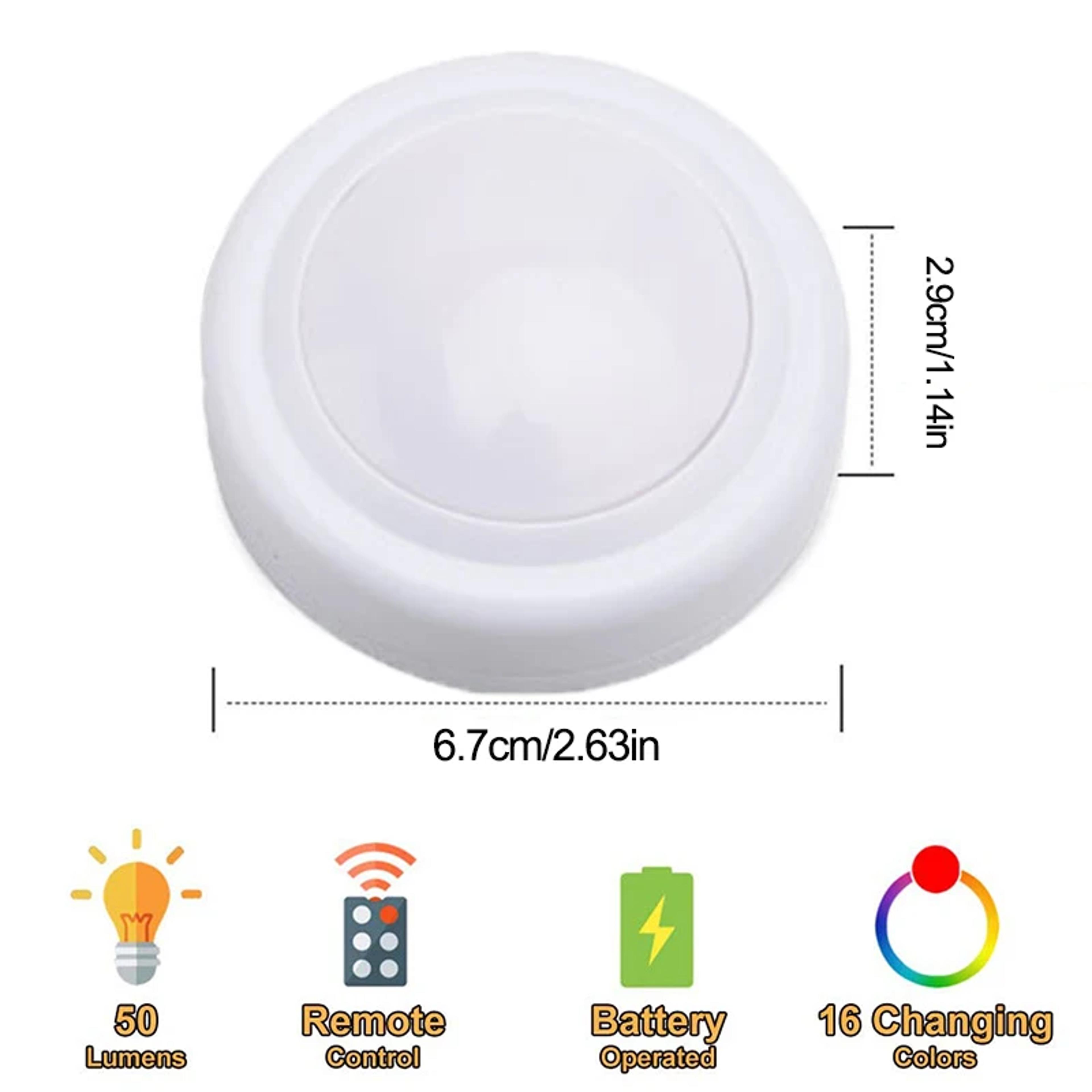 LED Puck Lights Rechargeable Color Under Cabinet Lights For Closets  Kitchen 5