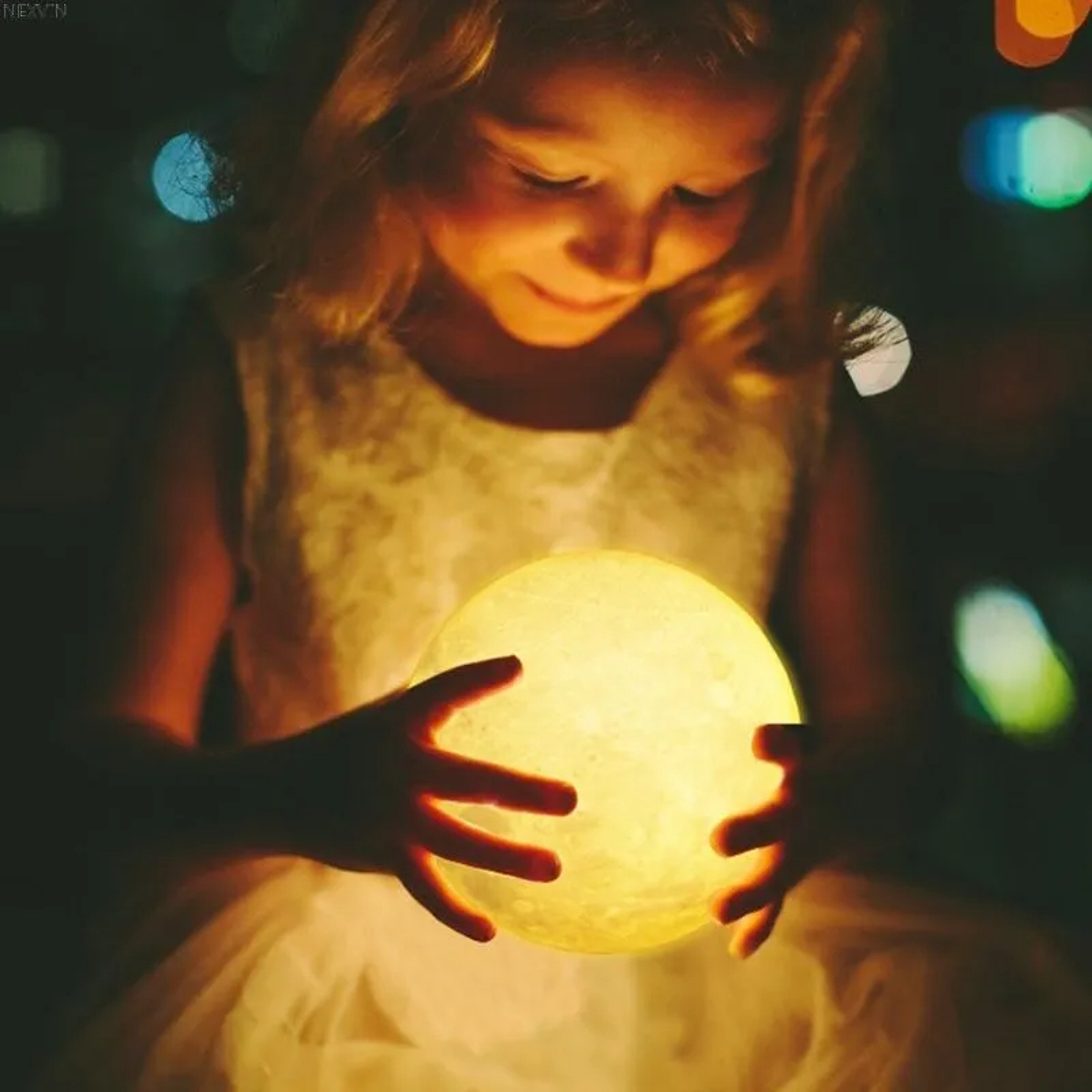 Moon Lamp LED Bedside Night Light With Stand For Bedroom Desk Decor 1