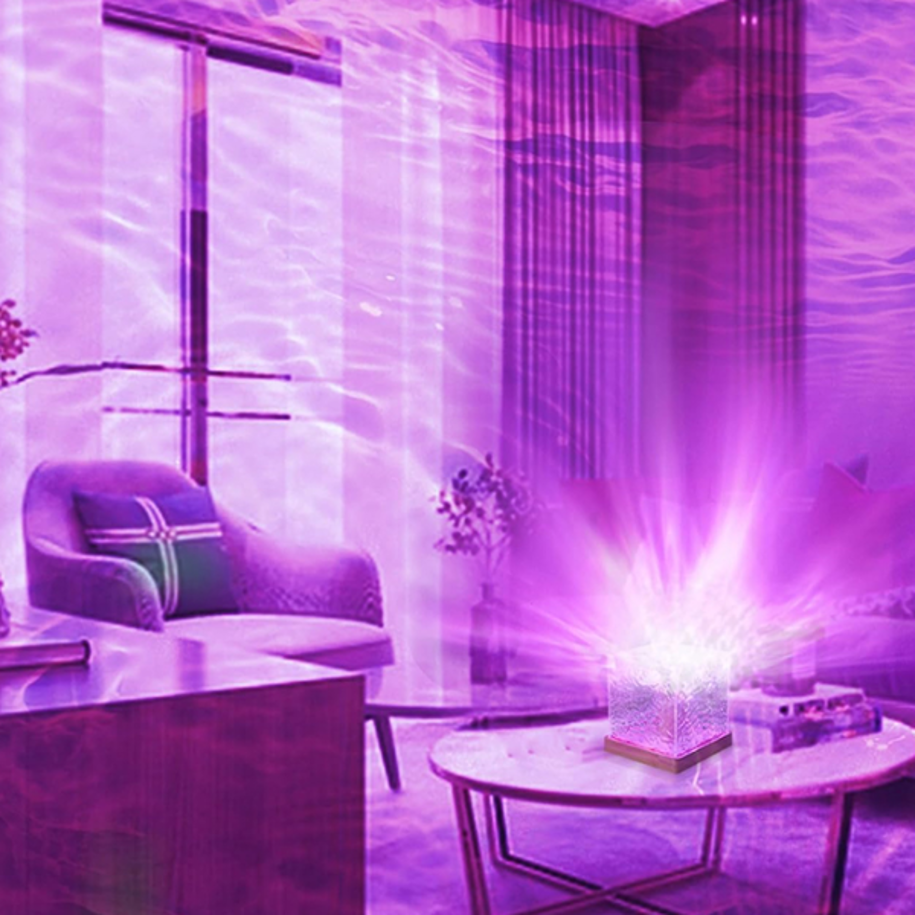 aurora glow color ocean wave projector led night light for bedroom, home & relaxation