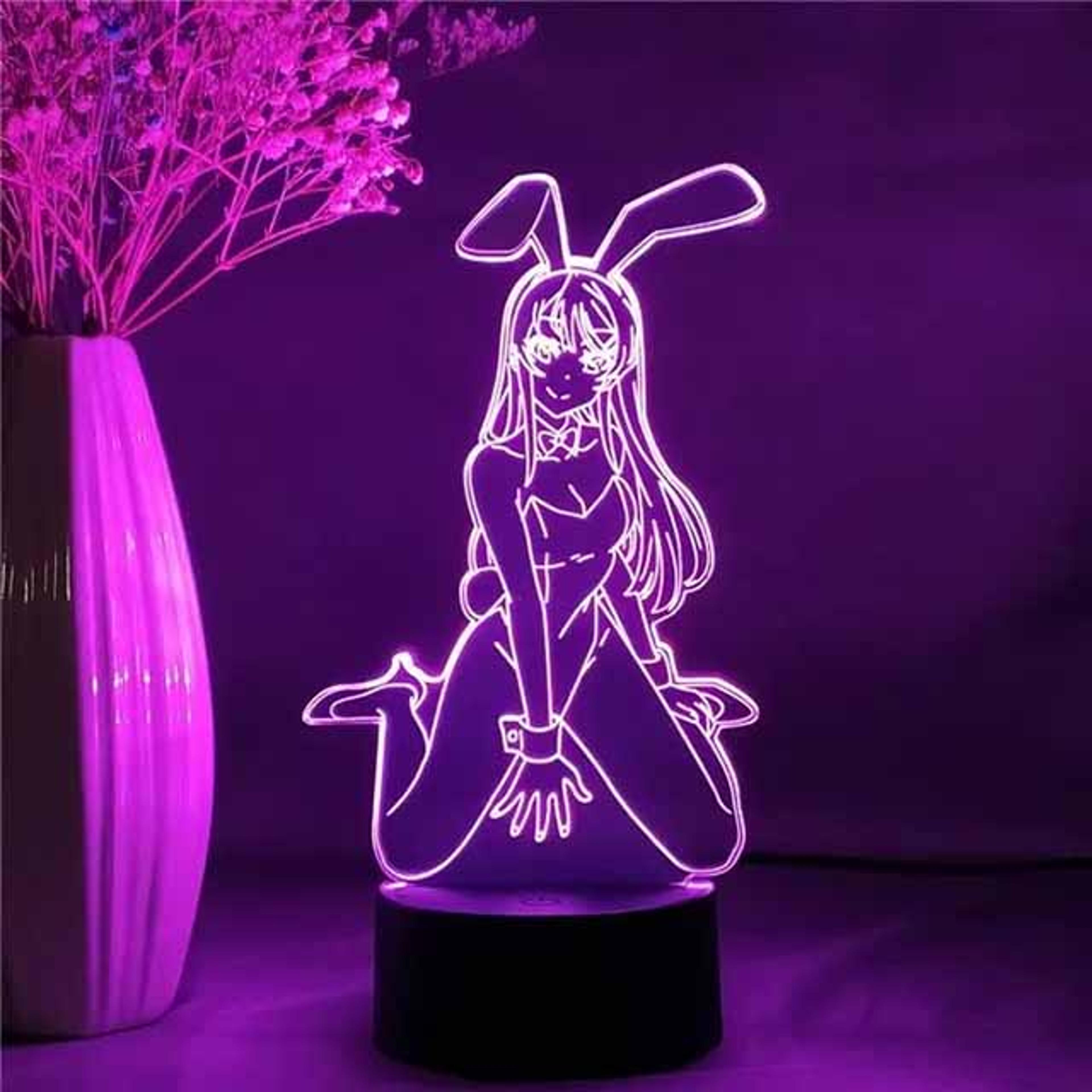Mai Sakurajima Anime Night Light Illusion Lamp With Color LED Mood Lighting 5