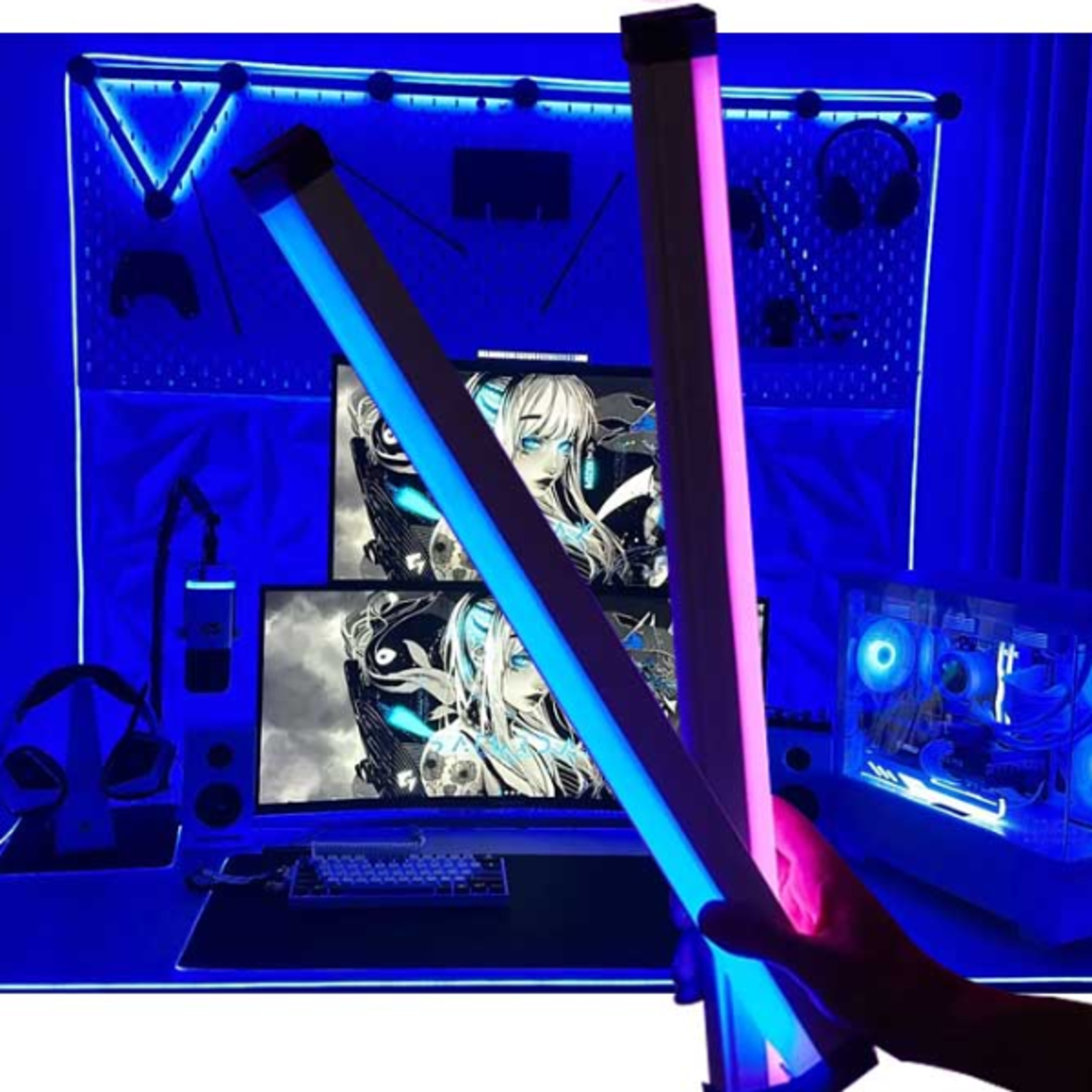 rgb tube light led light stick usb night light for photography, gaming & room ambience